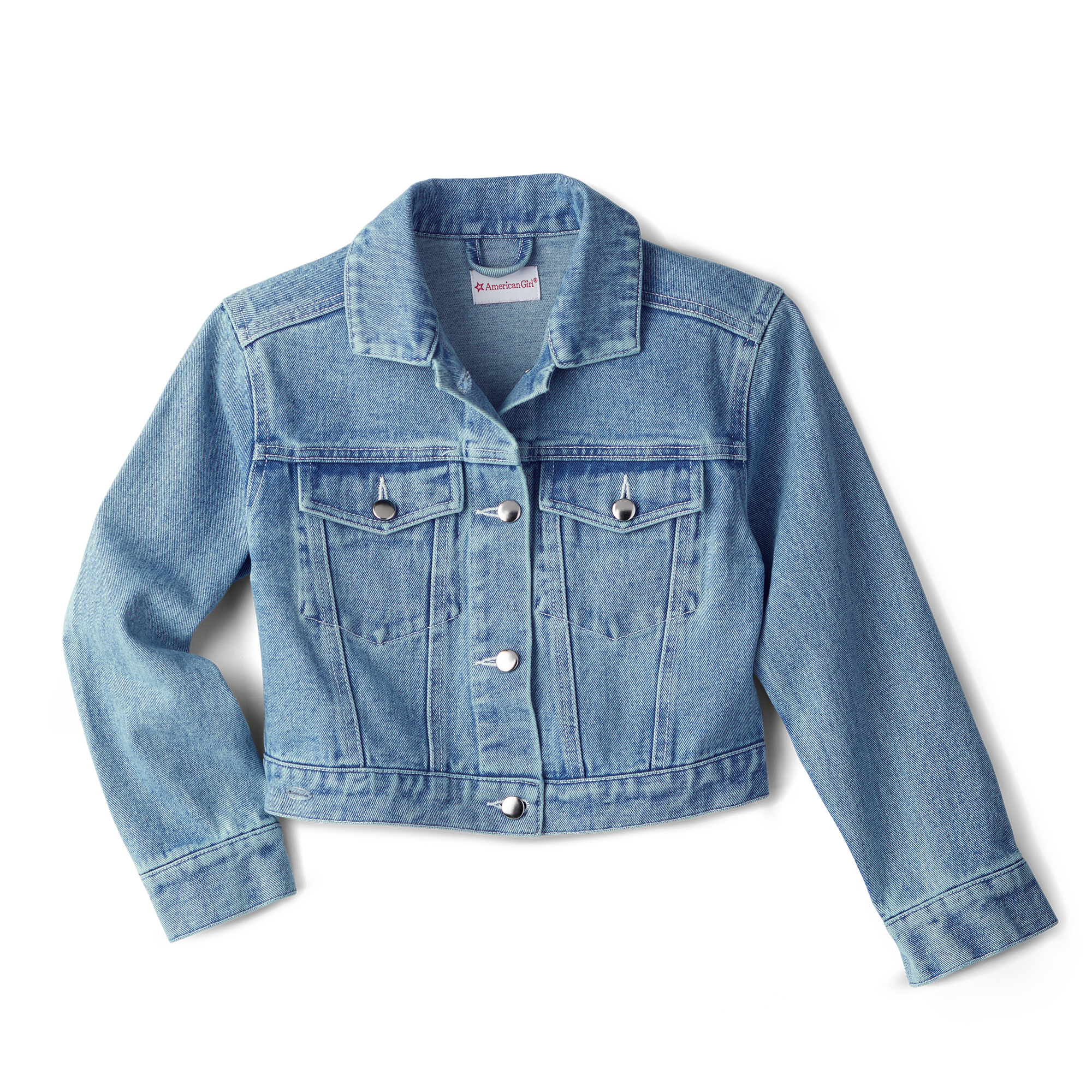 Floral Embroidered Cropped Denim Jacket for Girls | Style in Bloom