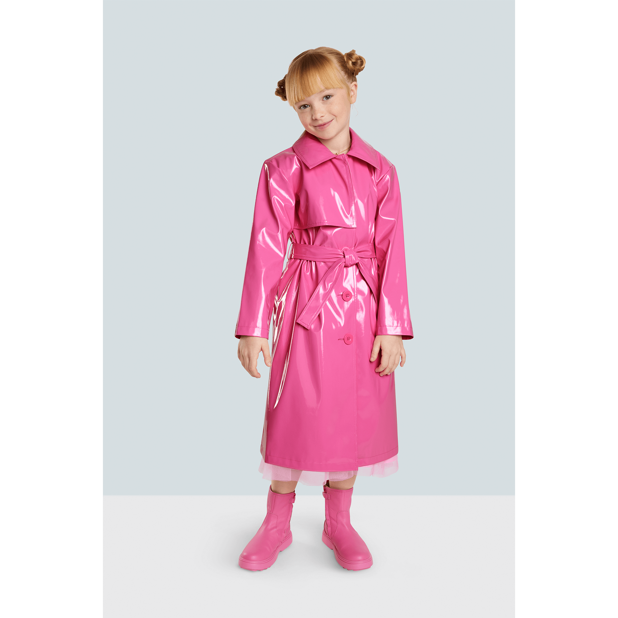 Pink Trench Coat for Girls with Belted Waist | American Girl x Something Navy