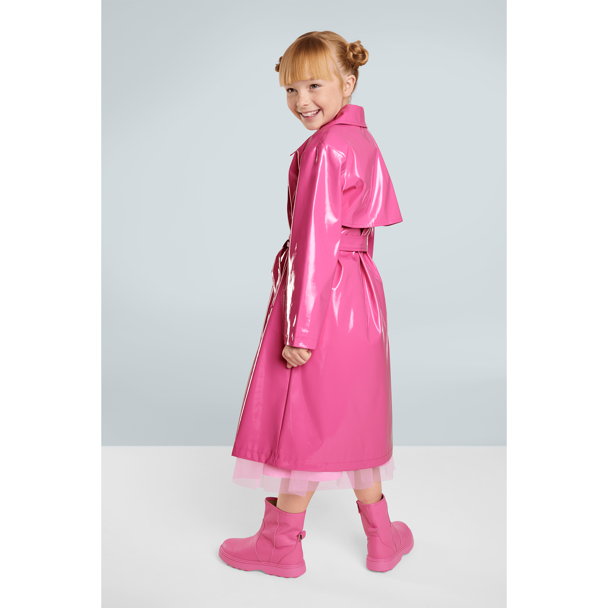 Pink Trench Coat for Girls with Belted Waist | American Girl x Something Navy