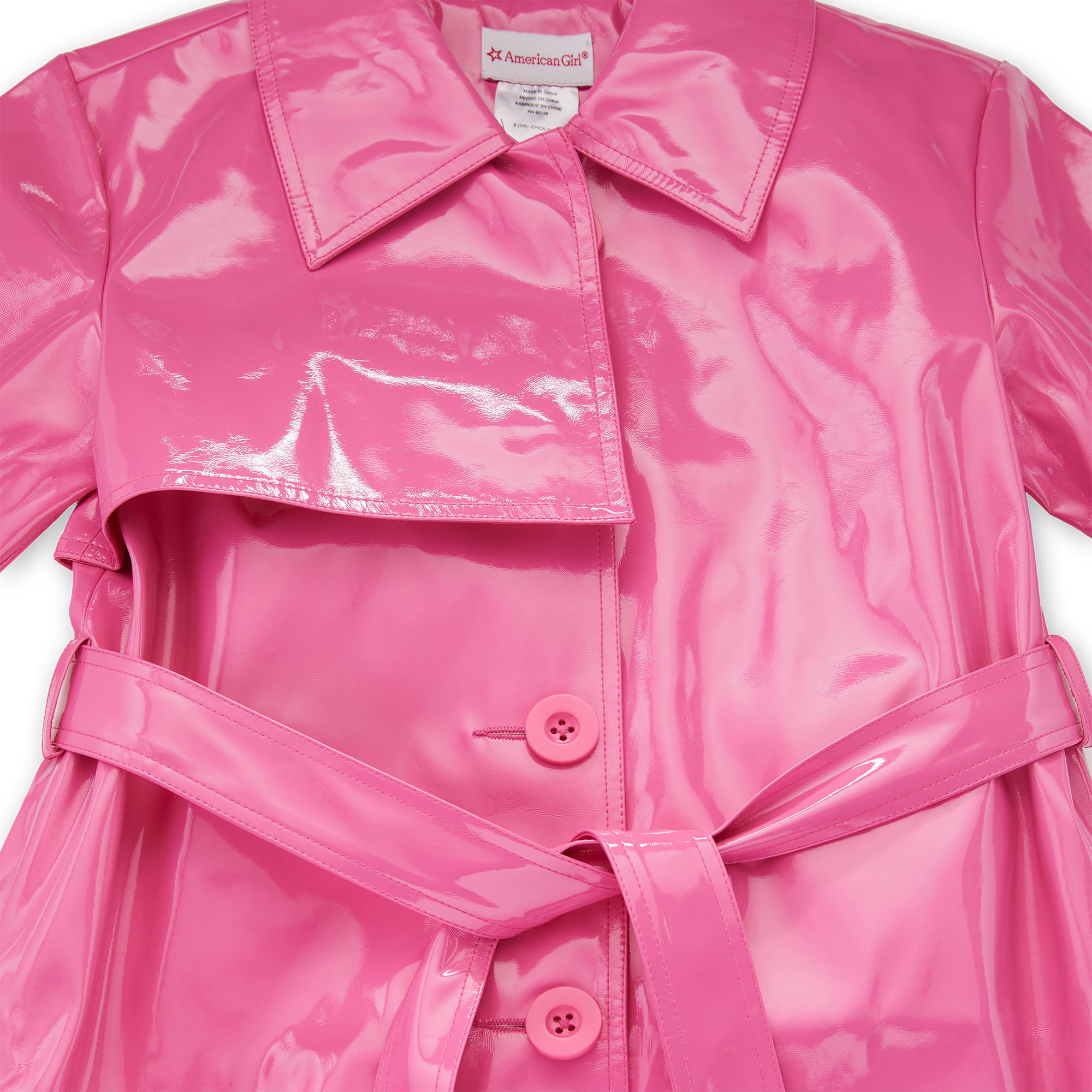 Pink Trench Coat for Girls with Belted Waist | American Girl x Something Navy