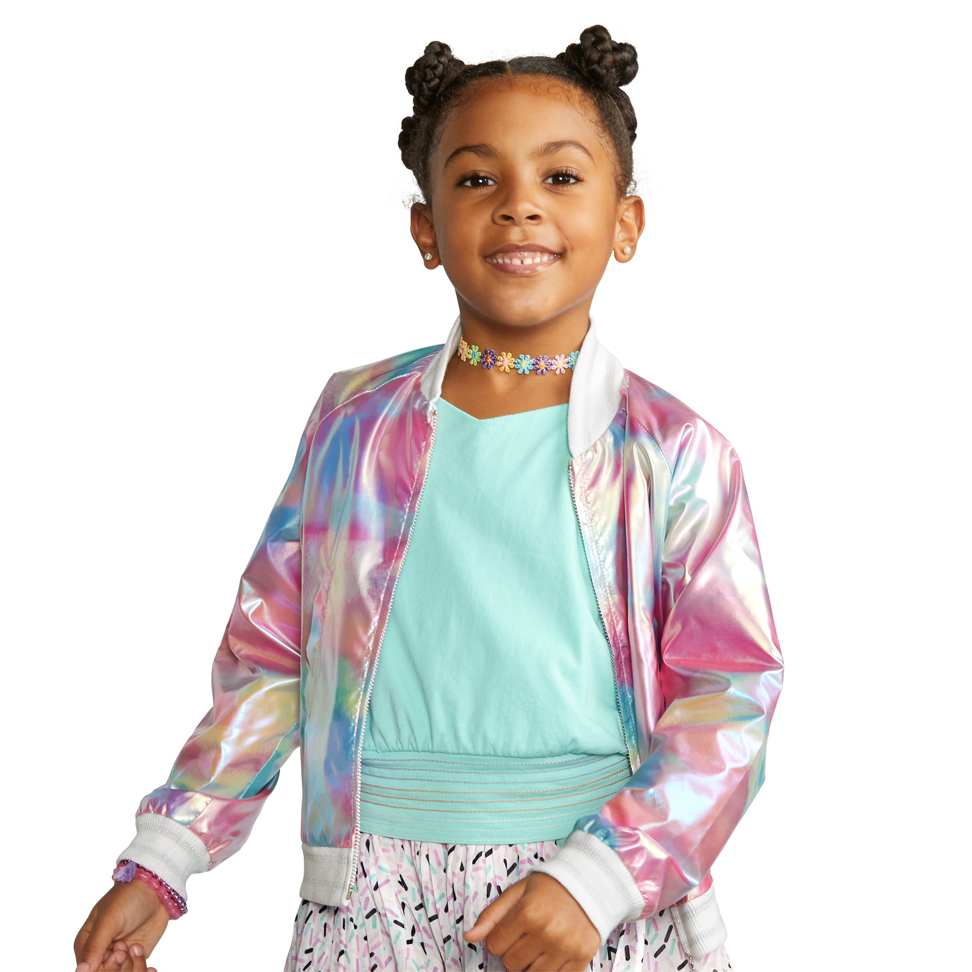 Iridescent Bomber Jacket for Girls | Sweet Street Collection