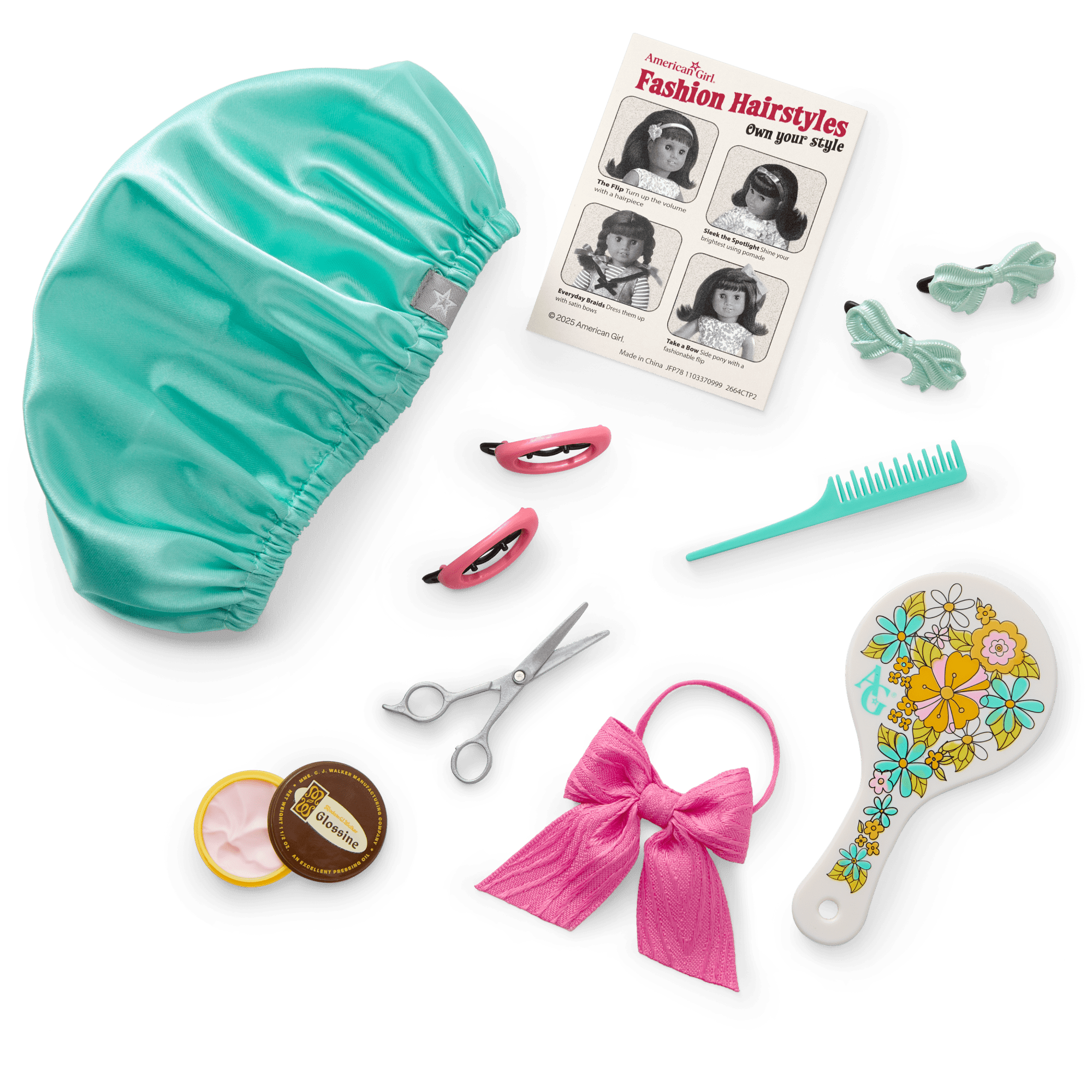 18-inch Doll Salon Accessories Set - 1960s Style Hair Care | Melody’s™
