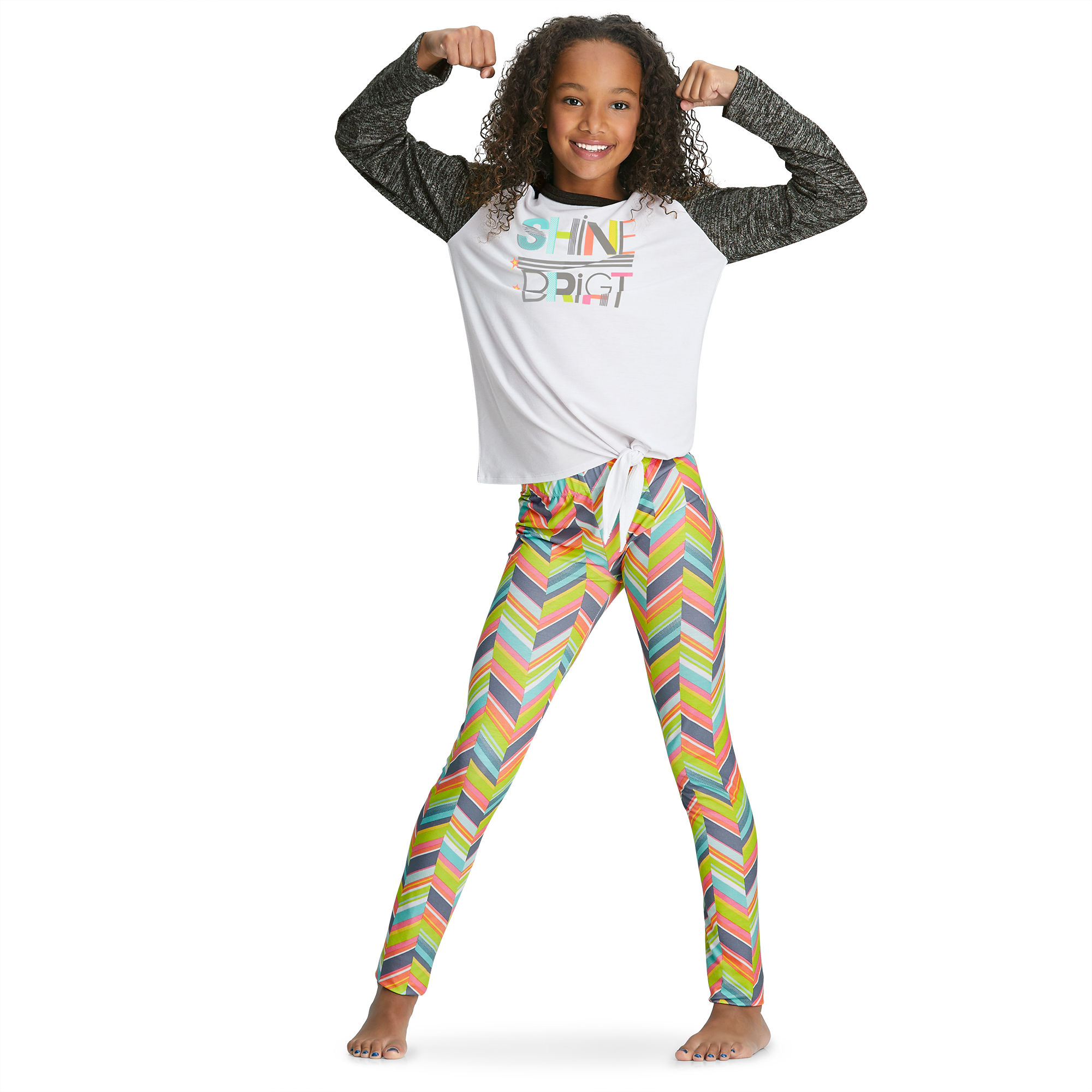 Girls' Shine Bright Pajama Set with Leggings | Flame-Resistant Polyester