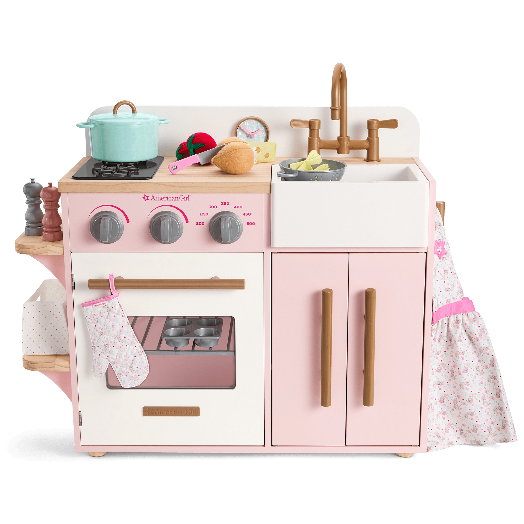 Bitty Baby's™ Wooden Play Kitchen with Farmhouse Sink & Accessories