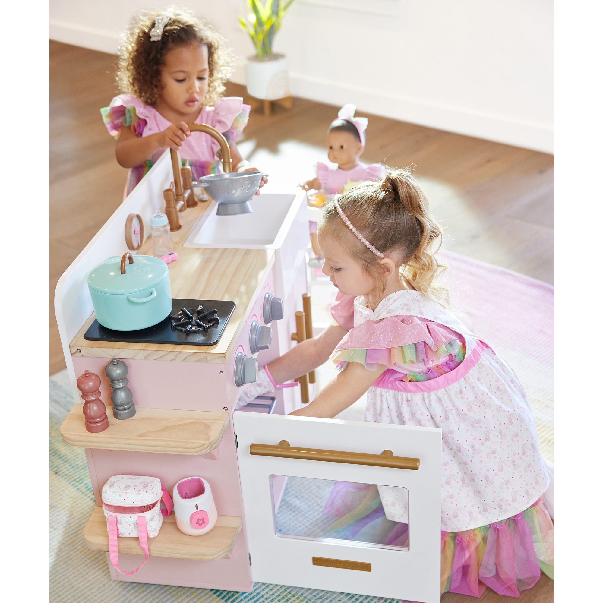 Bitty Baby's™ Wooden Play Kitchen with Farmhouse Sink & Accessories