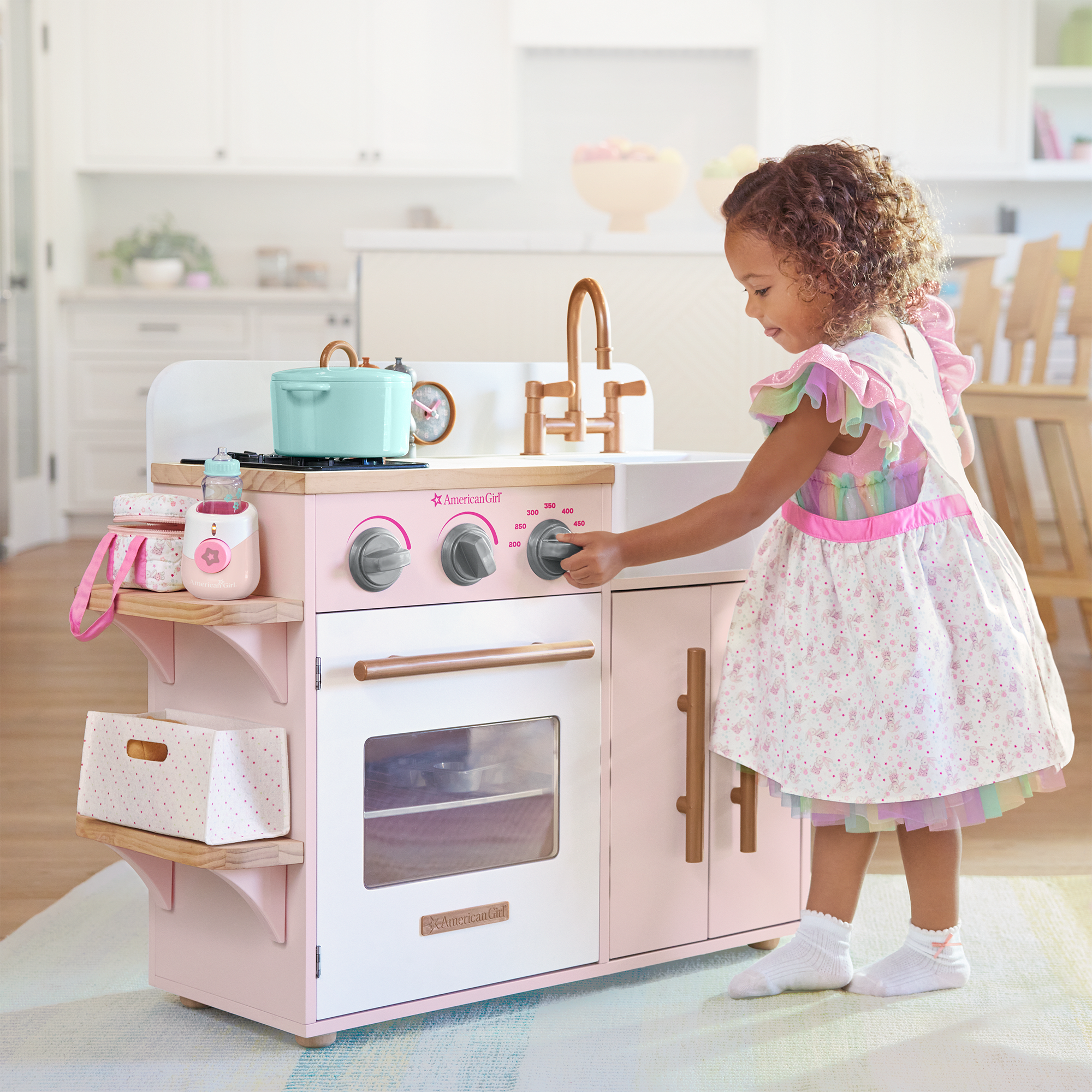 Bitty Baby's™ Wooden Play Kitchen with Farmhouse Sink & Accessories