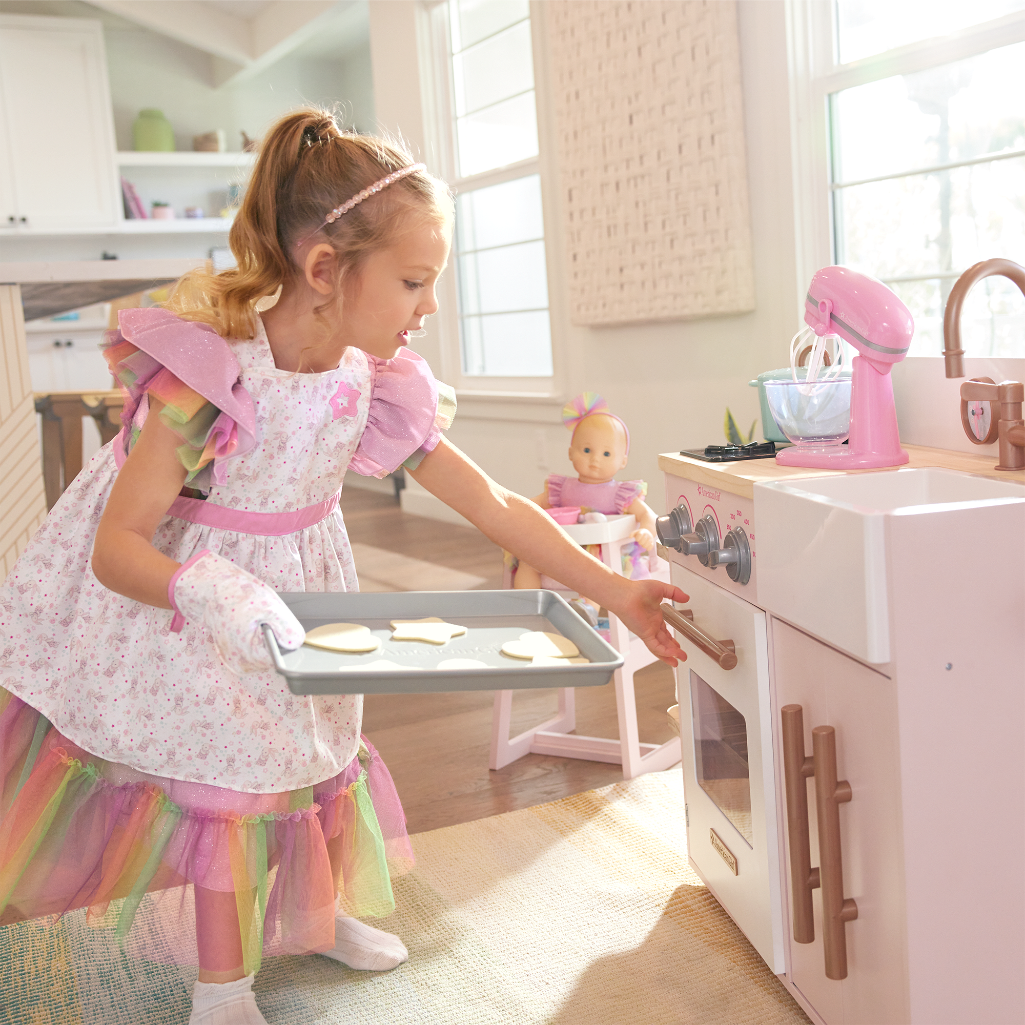 Bitty Baby's™ Wooden Play Kitchen with Farmhouse Sink & Accessories
