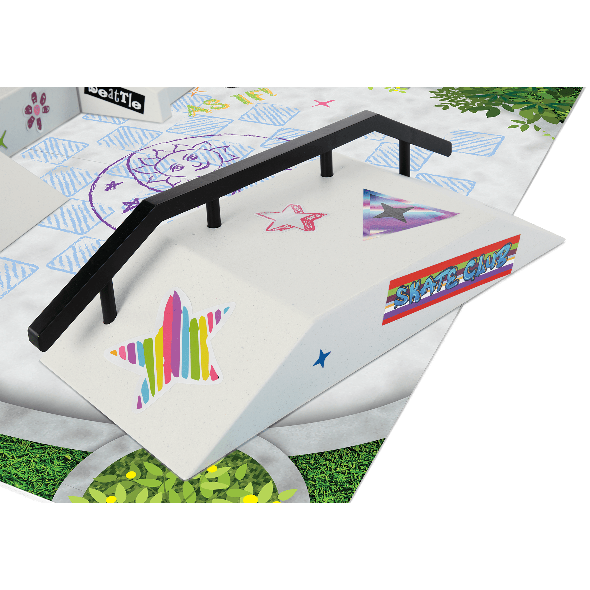 2-in-1 Tennis Court & Skate Park Playset for 18-inch Dolls | Isabel & Nicki