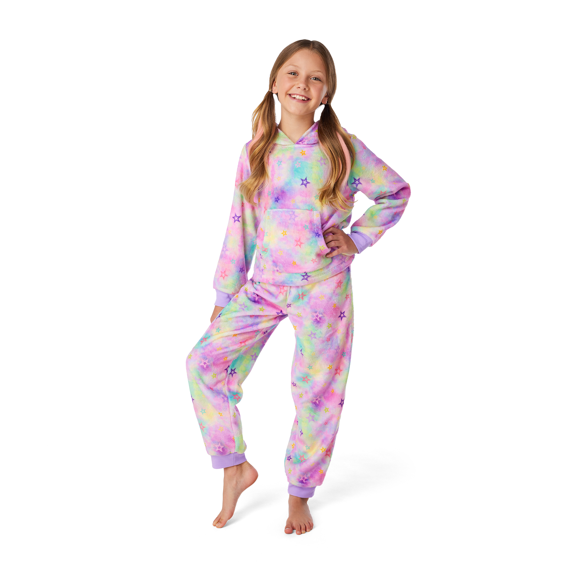 Girls' Stars & Snuggles Pajama Set with Hood & Matching Doll PJs | Summer’s™