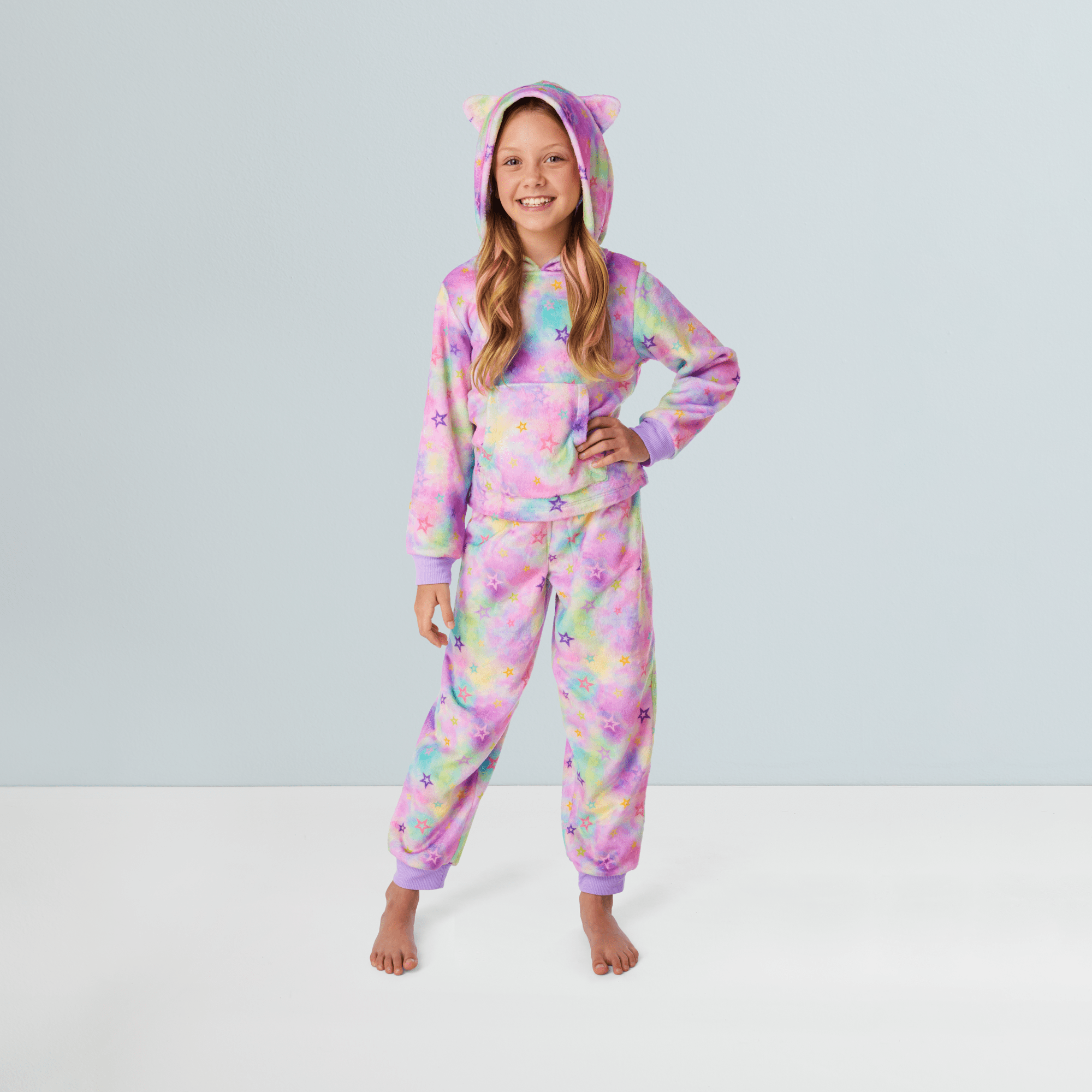 Girls' Stars & Snuggles Pajama Set with Hood & Matching Doll PJs | Summer’s™
