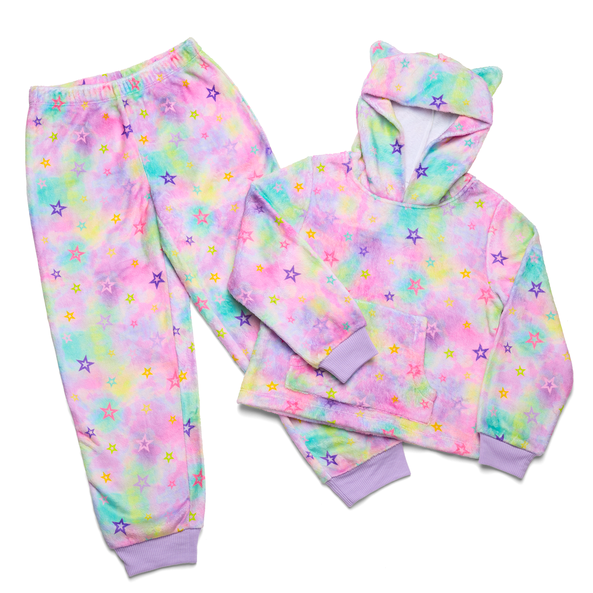 Girls' Stars & Snuggles Pajama Set with Hood & Matching Doll PJs | Summer’s™