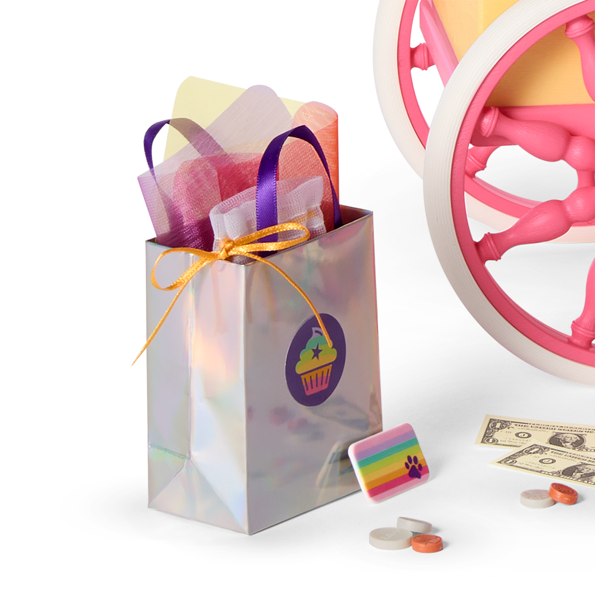 18-Inch Doll Treat Cart with Rainbow Awning & 54-Piece Playset | Summer’s™
