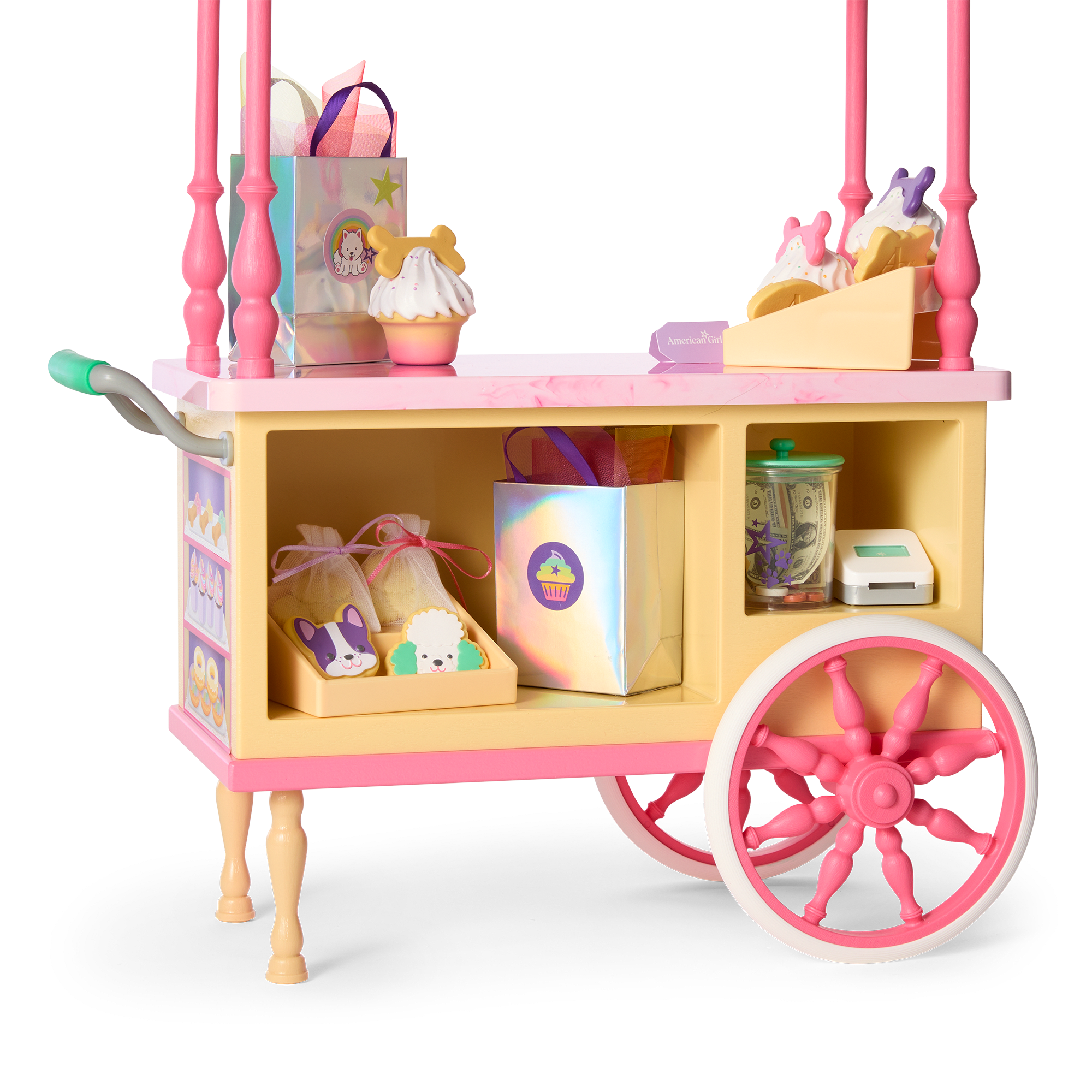 18-Inch Doll Treat Cart with Rainbow Awning & 54-Piece Playset | Summer’s™
