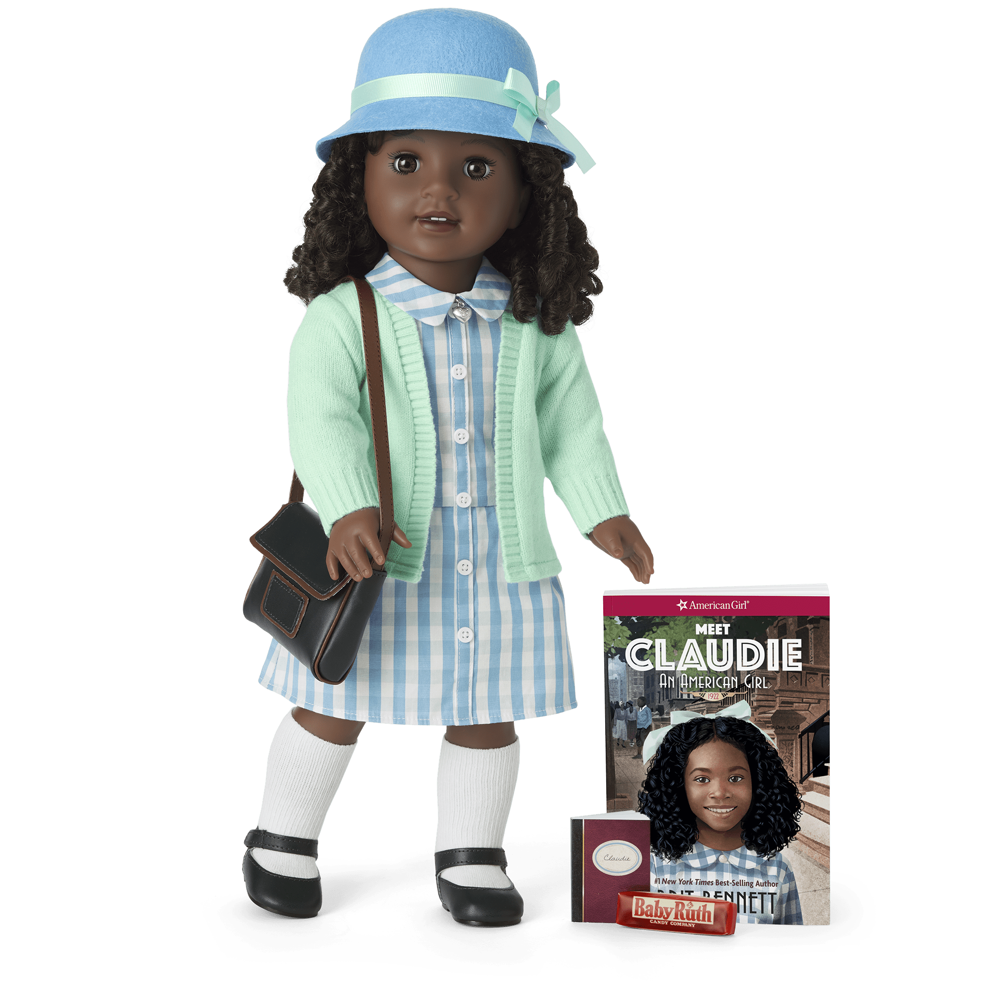 18-Inch Claudie Wells Historical Doll with Book & 1920s Accessories