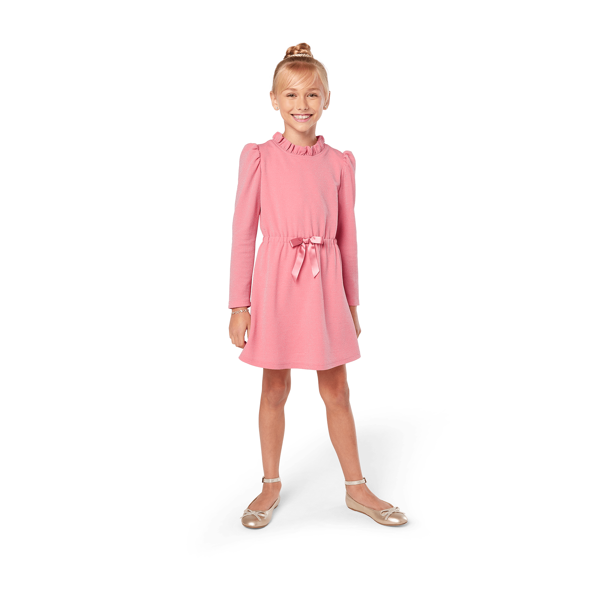 Rosy Radiance Puff-Sleeve Dress for Girls | American Girl x Something Navy