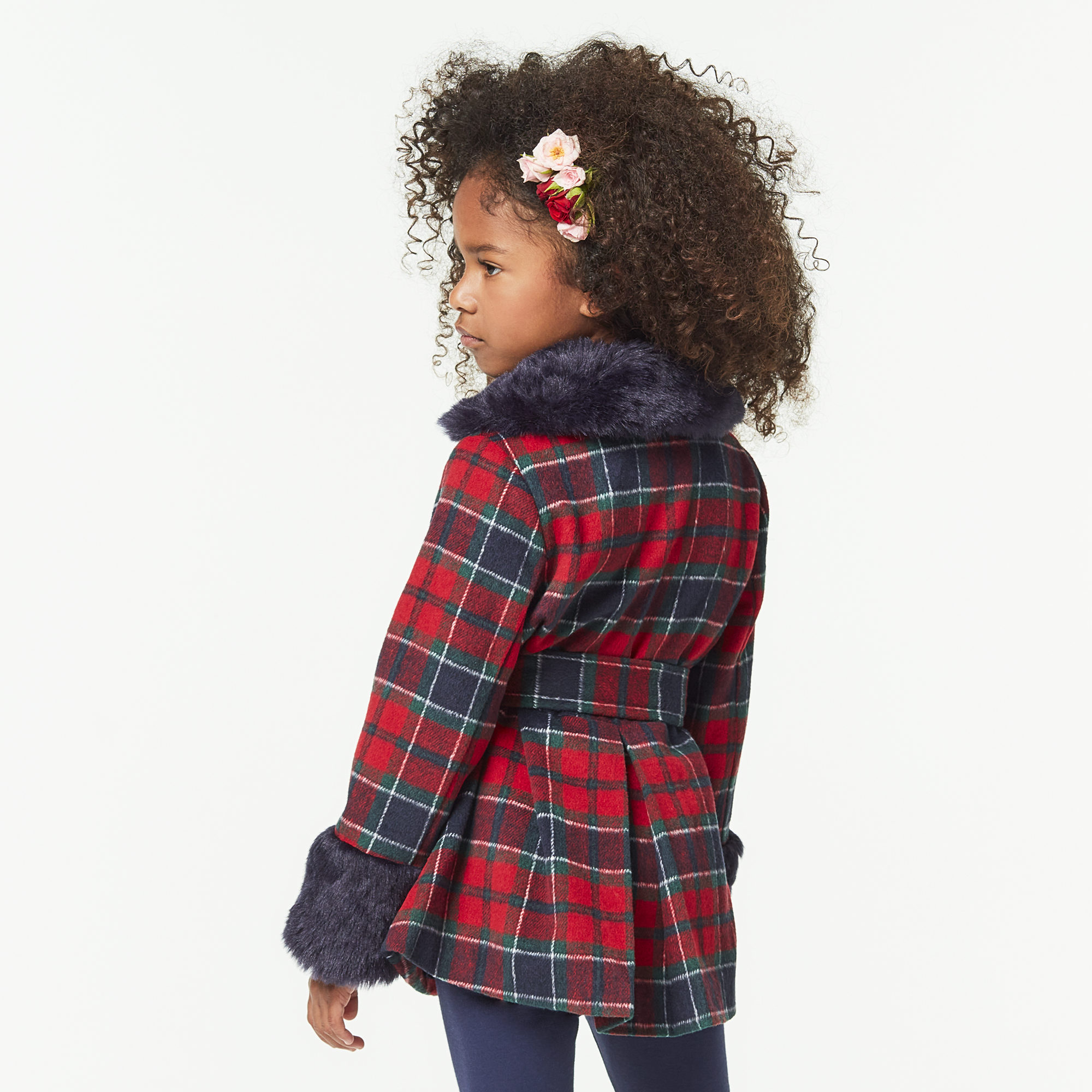 Plaid Coat for Girls with Faux-Fur Trim & Belt | American Girl x Janie and Jack