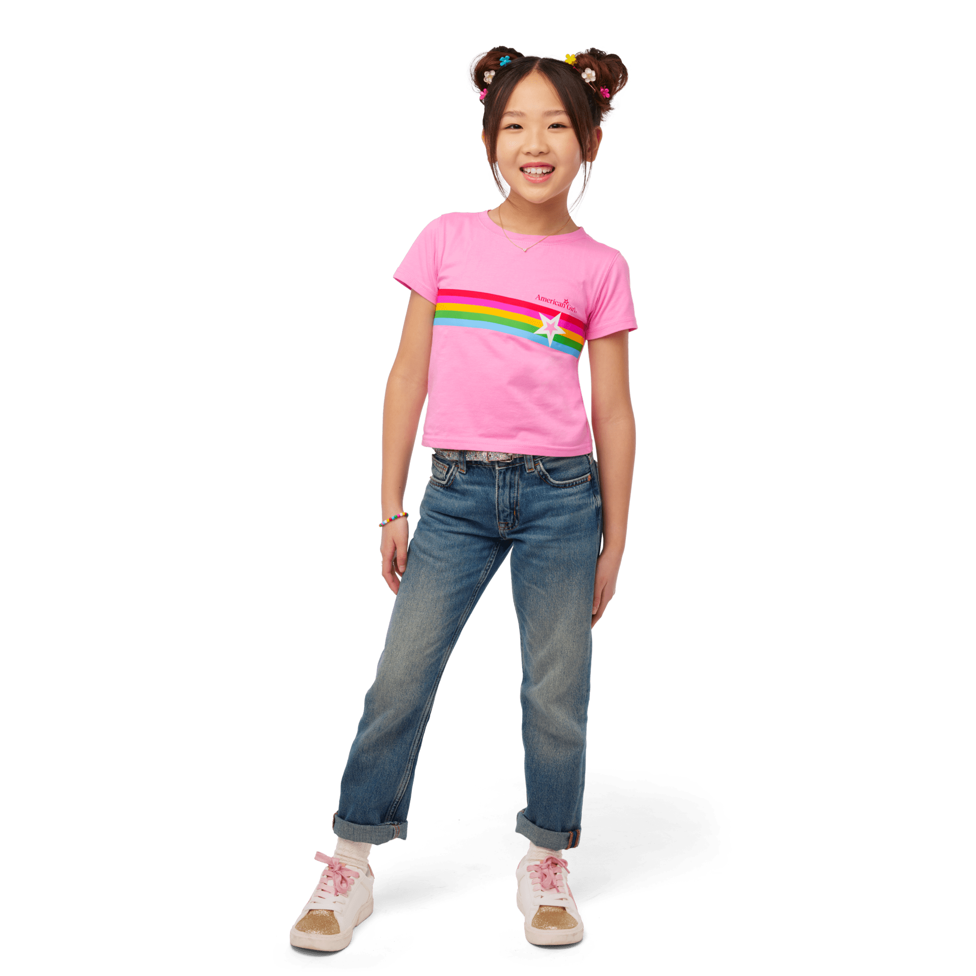 Girls' Star Print T-Shirt with Matching Doll Outfit | AG™ Star Squad