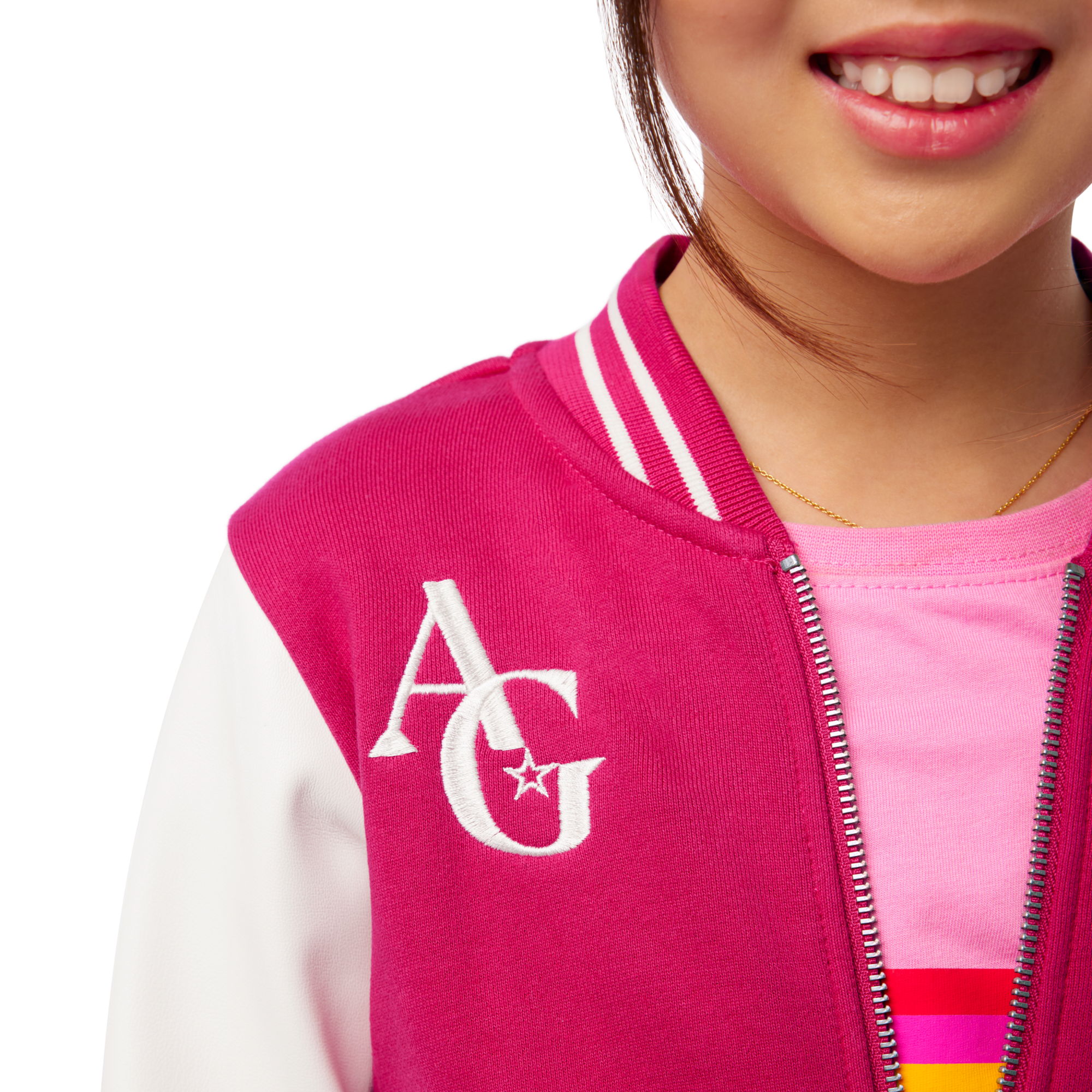 Berry Knit Varsity Jacket for Girls with AG™ Star Squad Logo | AG™