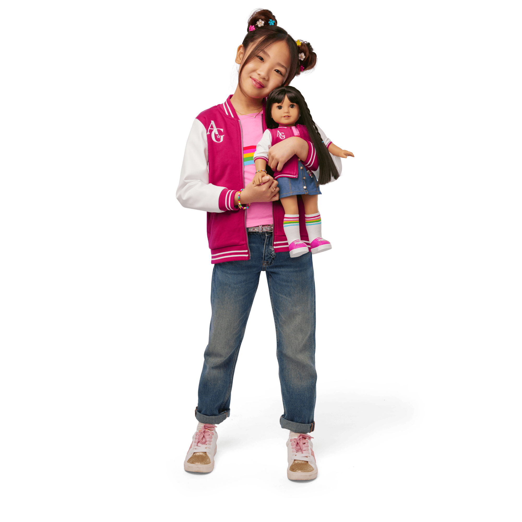 Berry Knit Varsity Jacket for Girls with AG™ Star Squad Logo | AG™