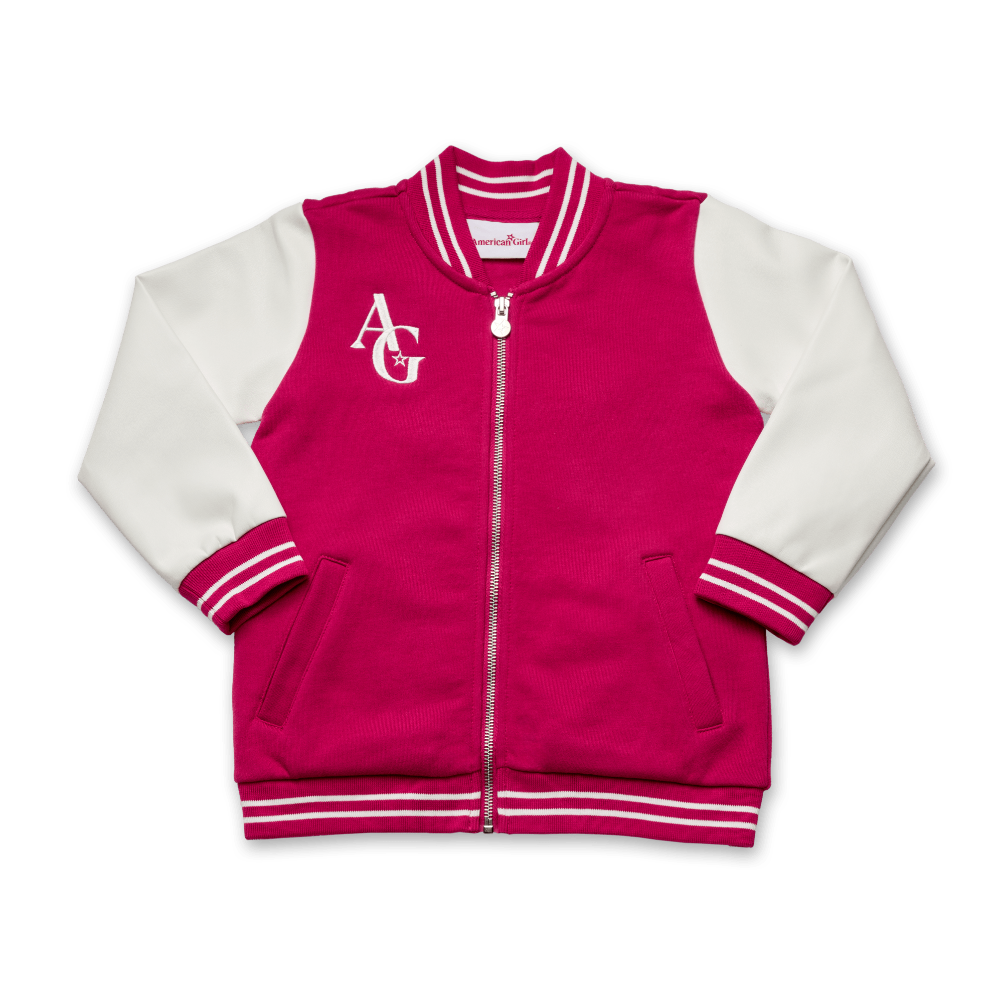 Berry Knit Varsity Jacket for Girls with AG™ Star Squad Logo | AG™