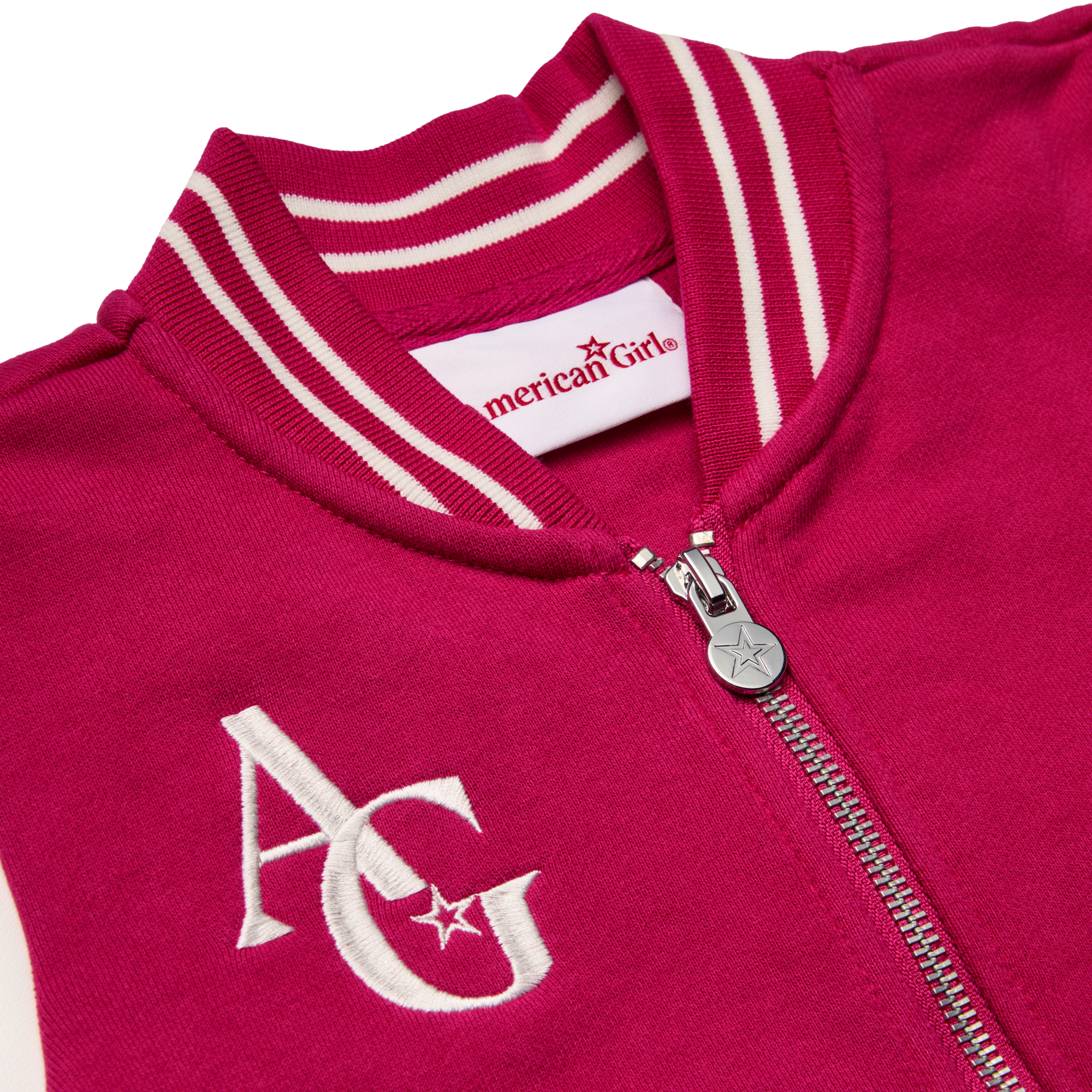 Berry Knit Varsity Jacket for Girls with AG™ Star Squad Logo | AG™