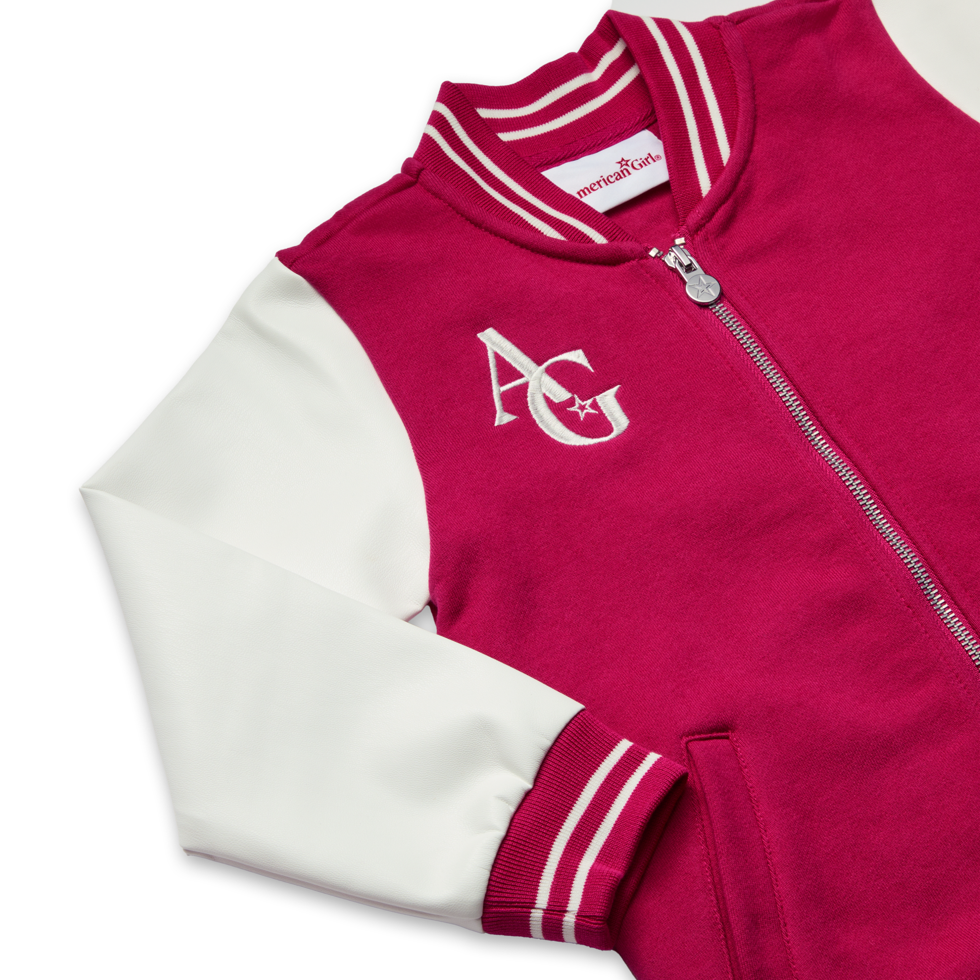 Berry Knit Varsity Jacket for Girls with AG™ Star Squad Logo | AG™