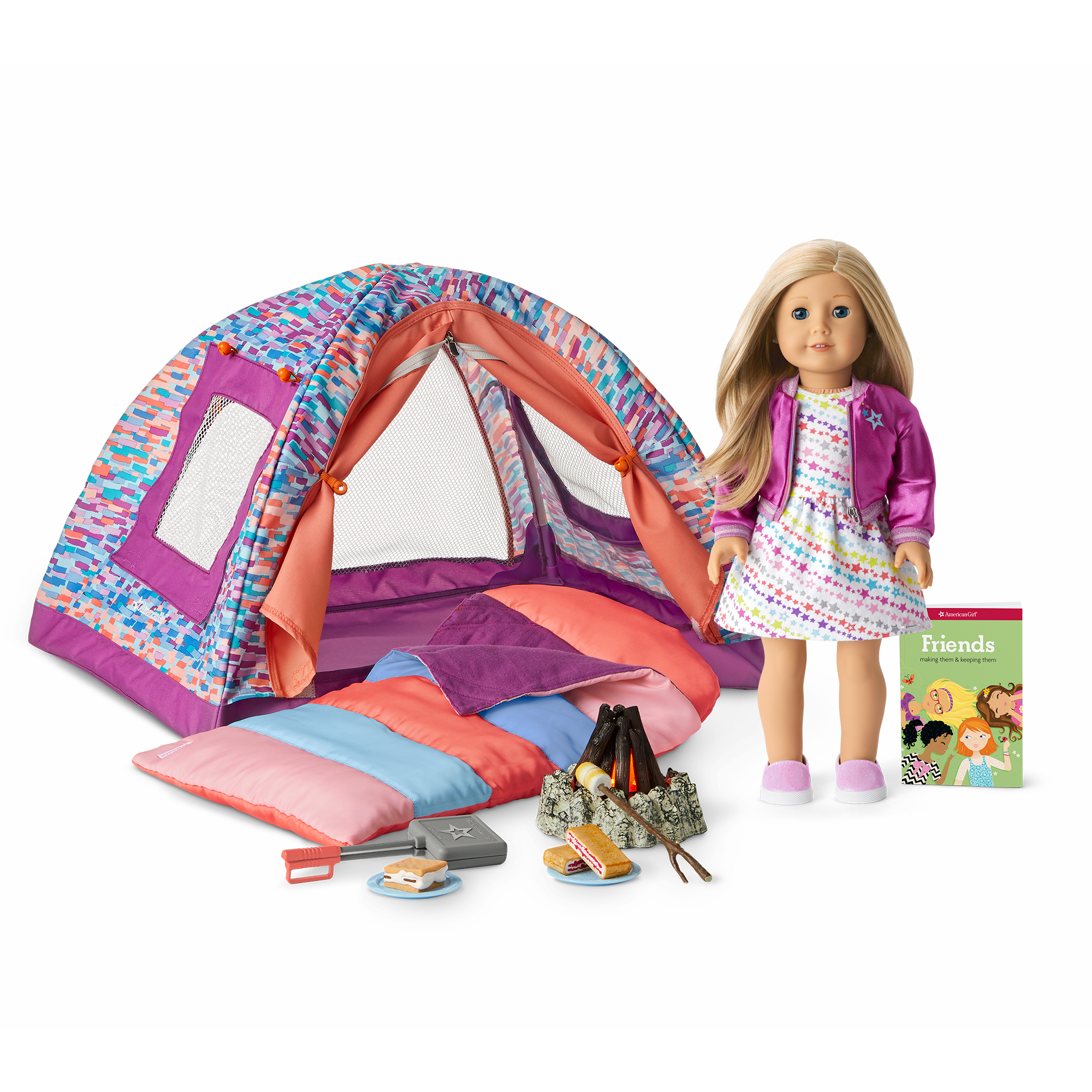 18-inch Doll with Camping Set & Blue Eyes | Truly Me #27