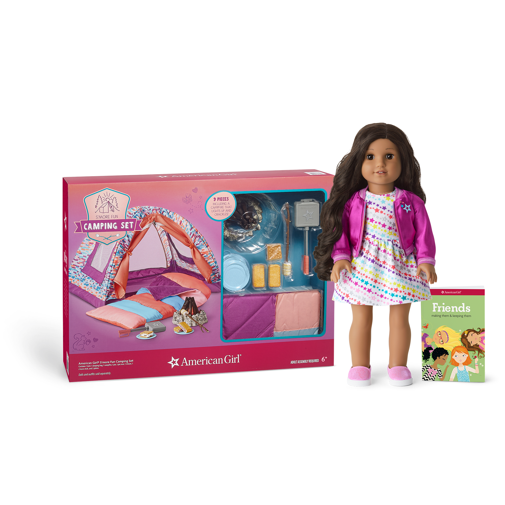 18-inch Doll with Camping Set | Truly Me #82 & S'more Fun