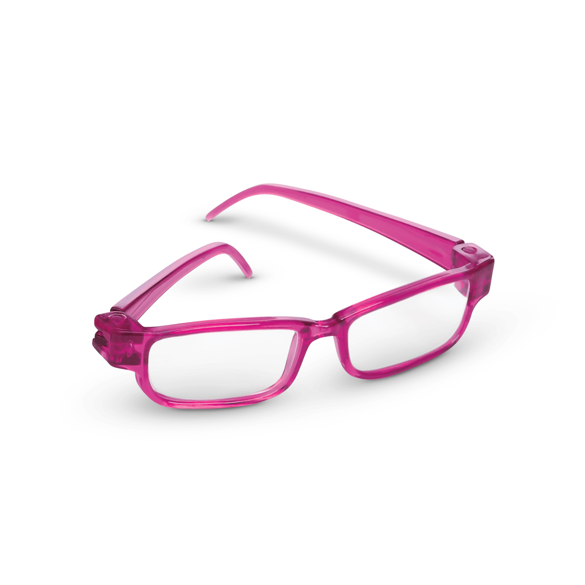 Raspberry-Colored Doll Glasses for 18" Dolls | with Embroidered Case