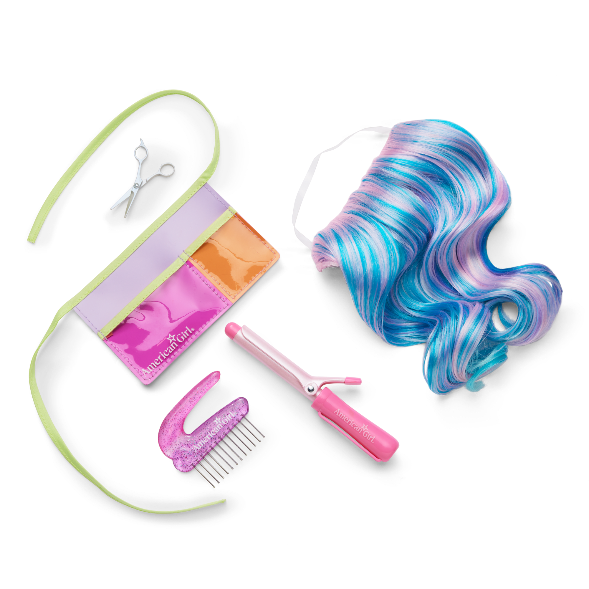 18-Inch Doll Hair Accessories Set with Hair Extension & Tools | Long Hair Looks