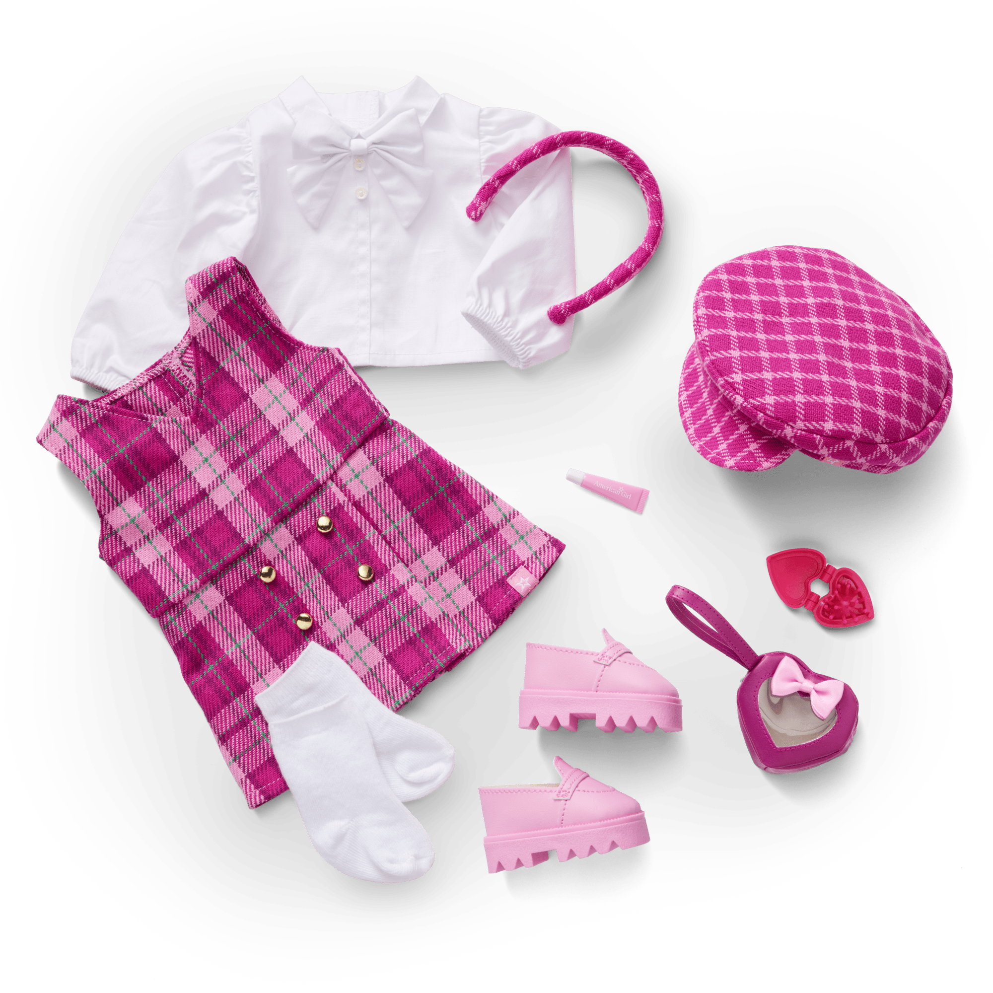 Pink & Preppy Outfit & Fashion Accessories for 18-inch Dolls | We Heart