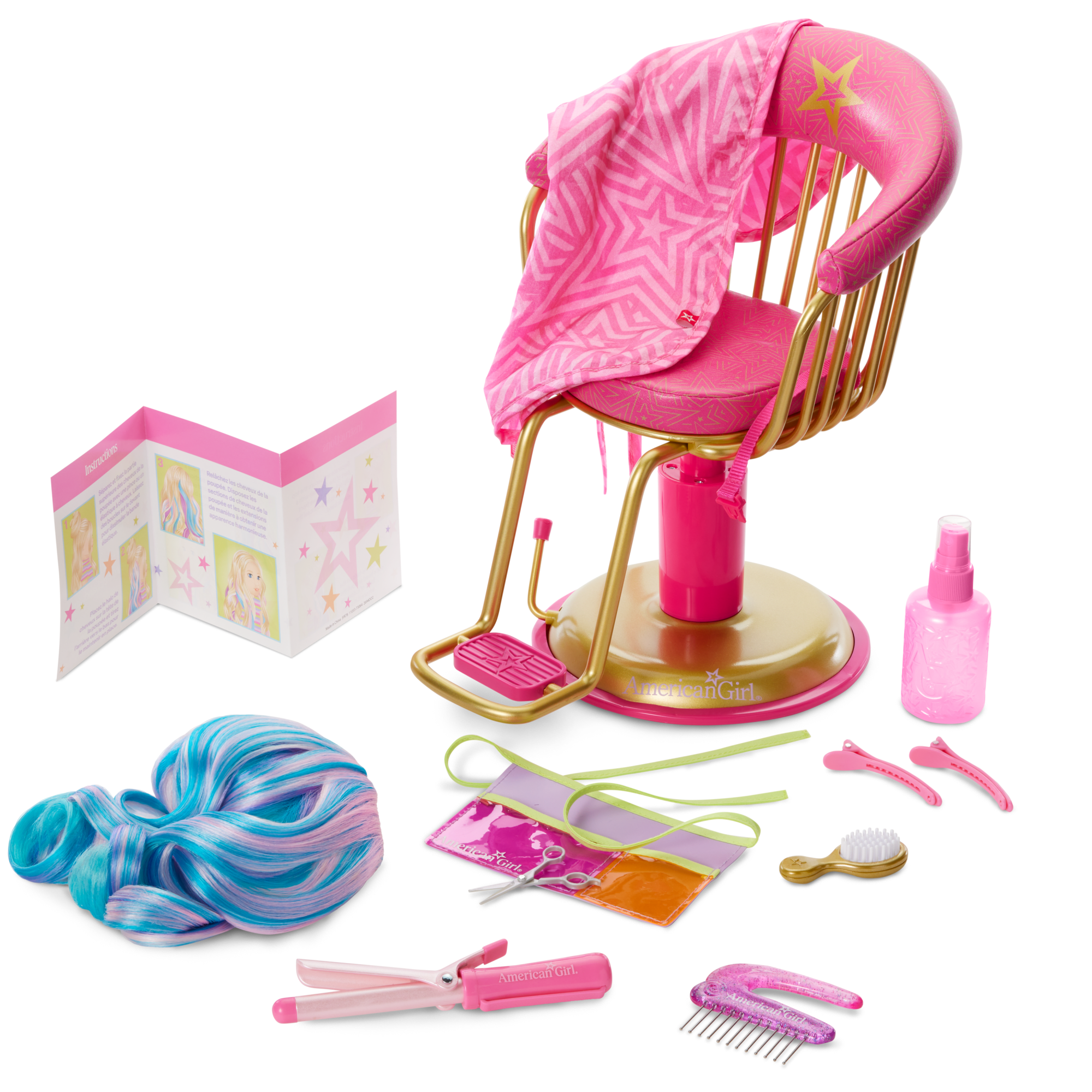 Salon Chair & Styling Set for 18-inch Dolls | Long Hair Looks by Truly Me
