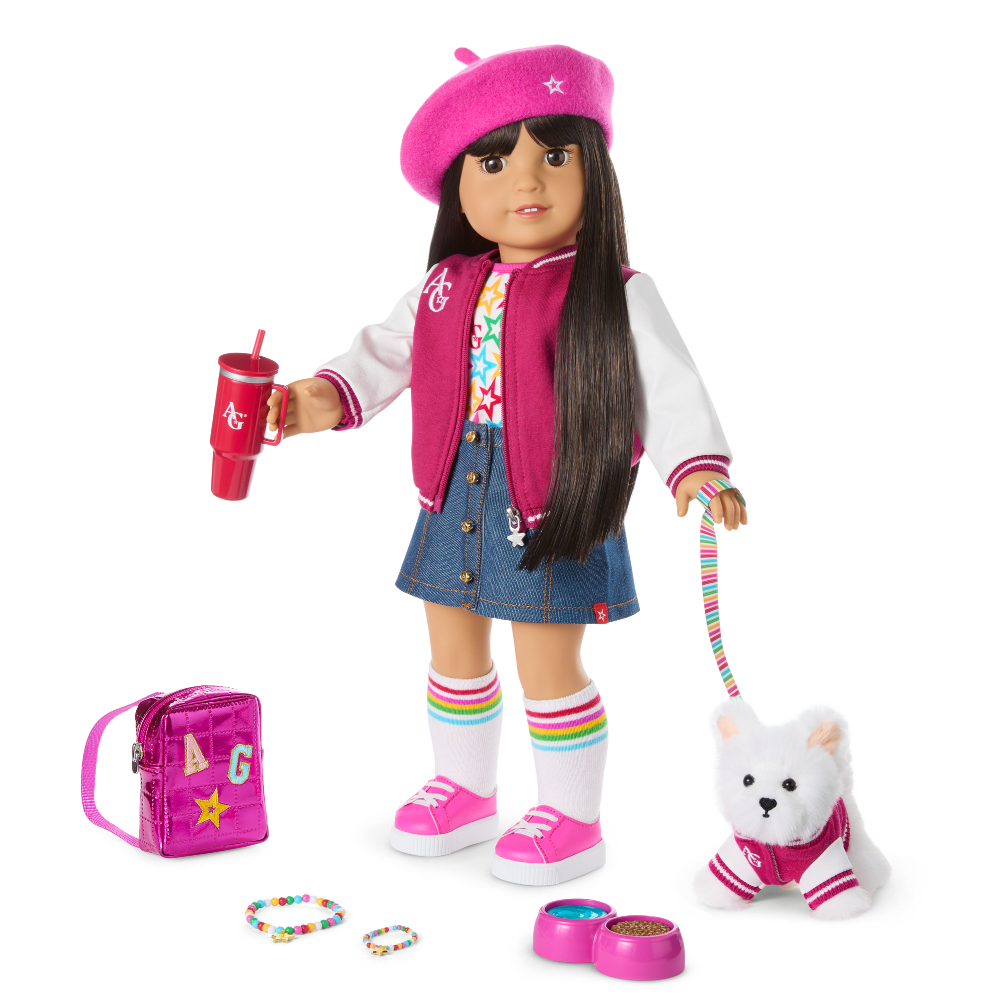 Truly Me 18-inch Doll with Puppy & Backpack Bundle | AG Star Squad