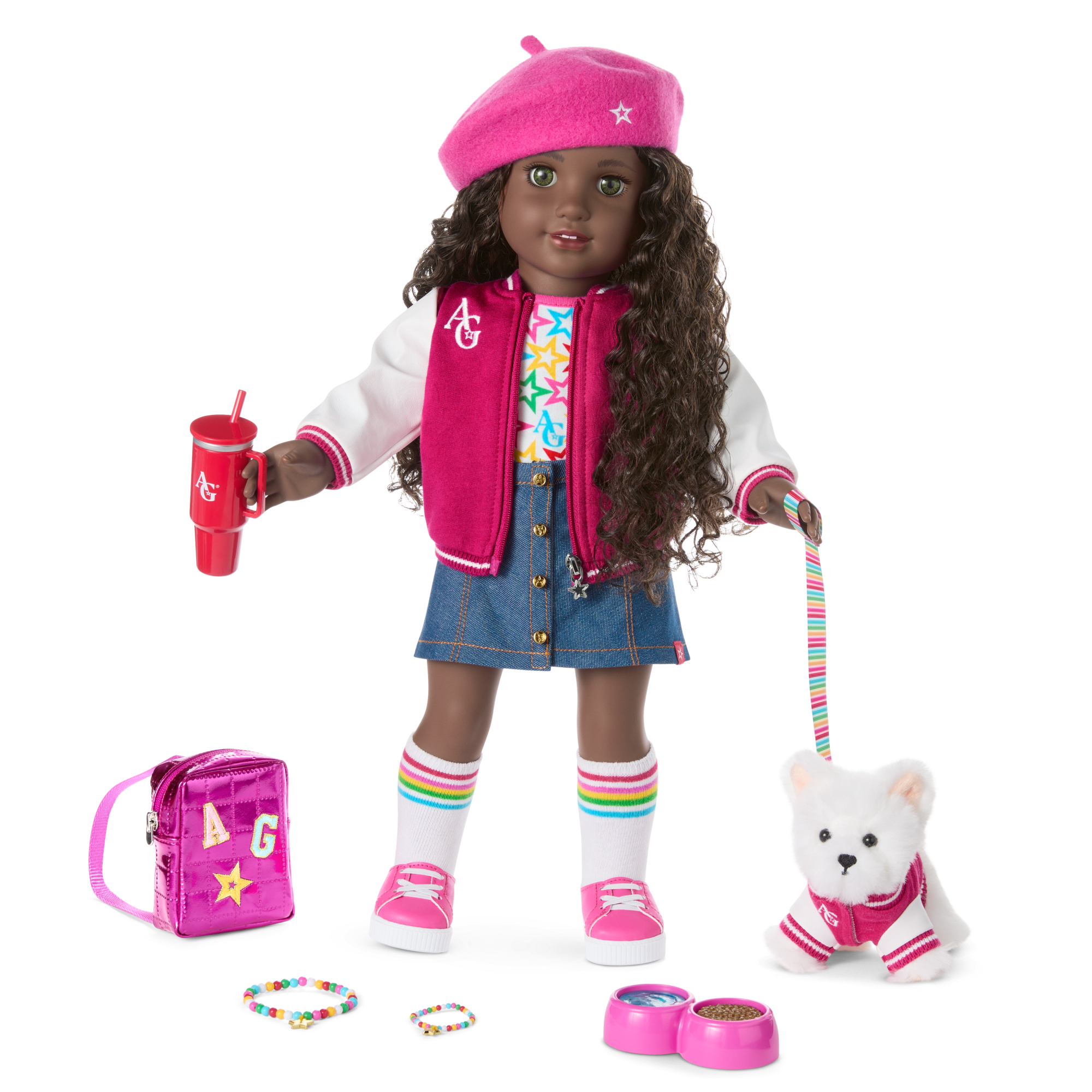 Truly Me 18-inch Doll with Puppy & Backpack Accessories | AG Star Squad Bundle