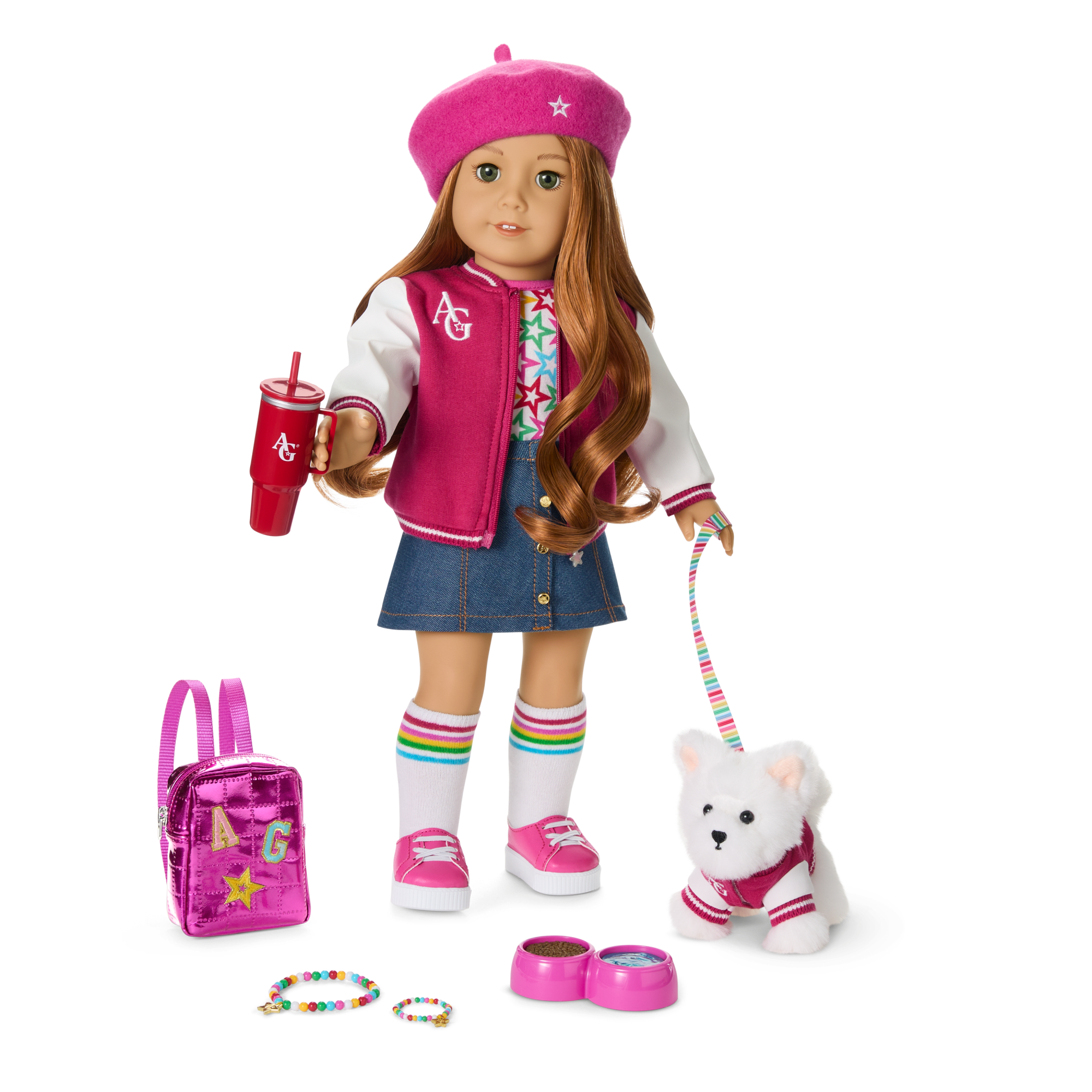 Truly Me 18-inch Doll with Puppy & Backpack Bundle | AG Star Squad