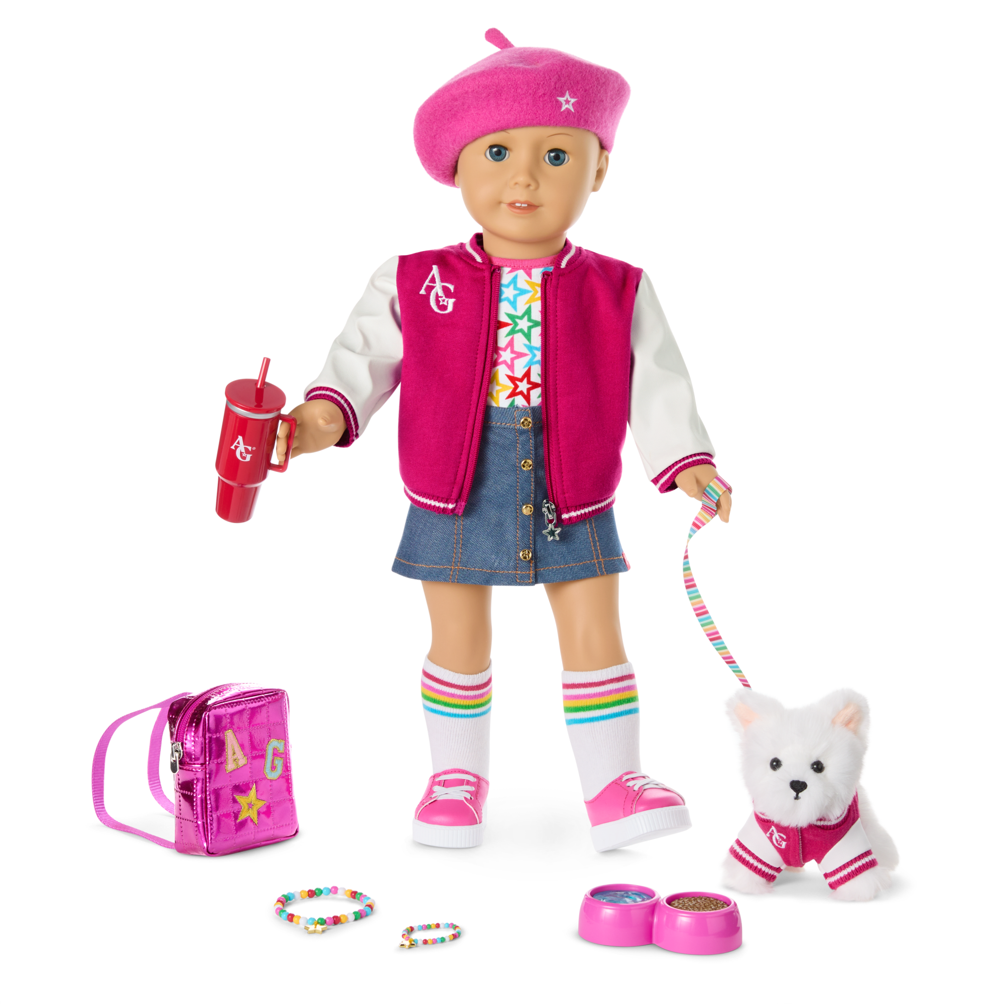 Truly Me 18-inch Doll with Puppy & Mini Backpack | AG Star Squad Bundle