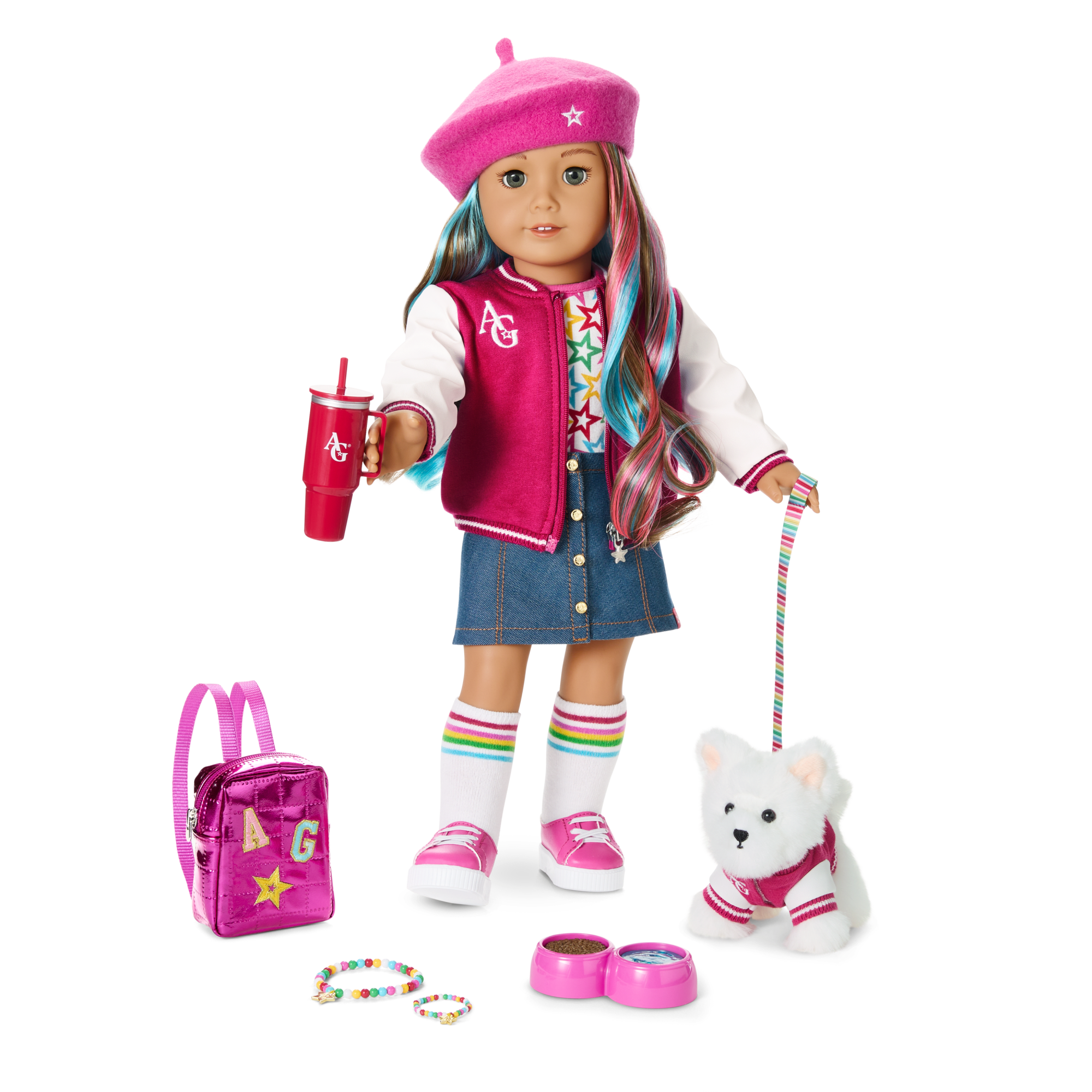 Truly Me 18-inch Doll with Puppy & Backpack Bundle | AG Star Squad