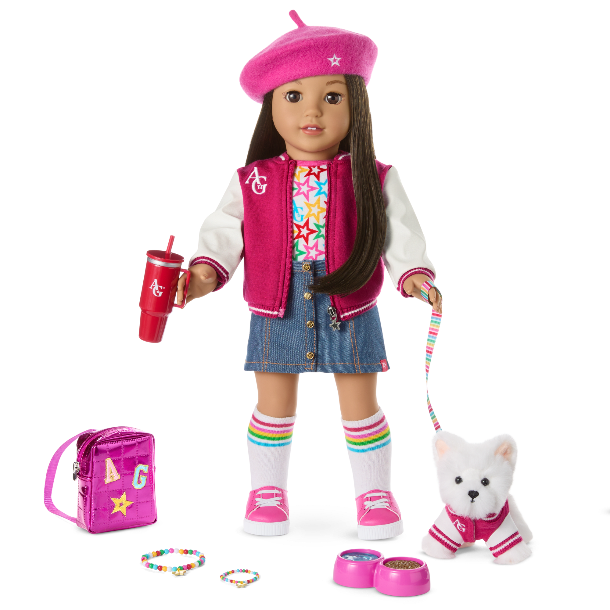 18-inch Truly Me Doll with Puppy & Backpack Accessories | AG Star Squad Bundle
