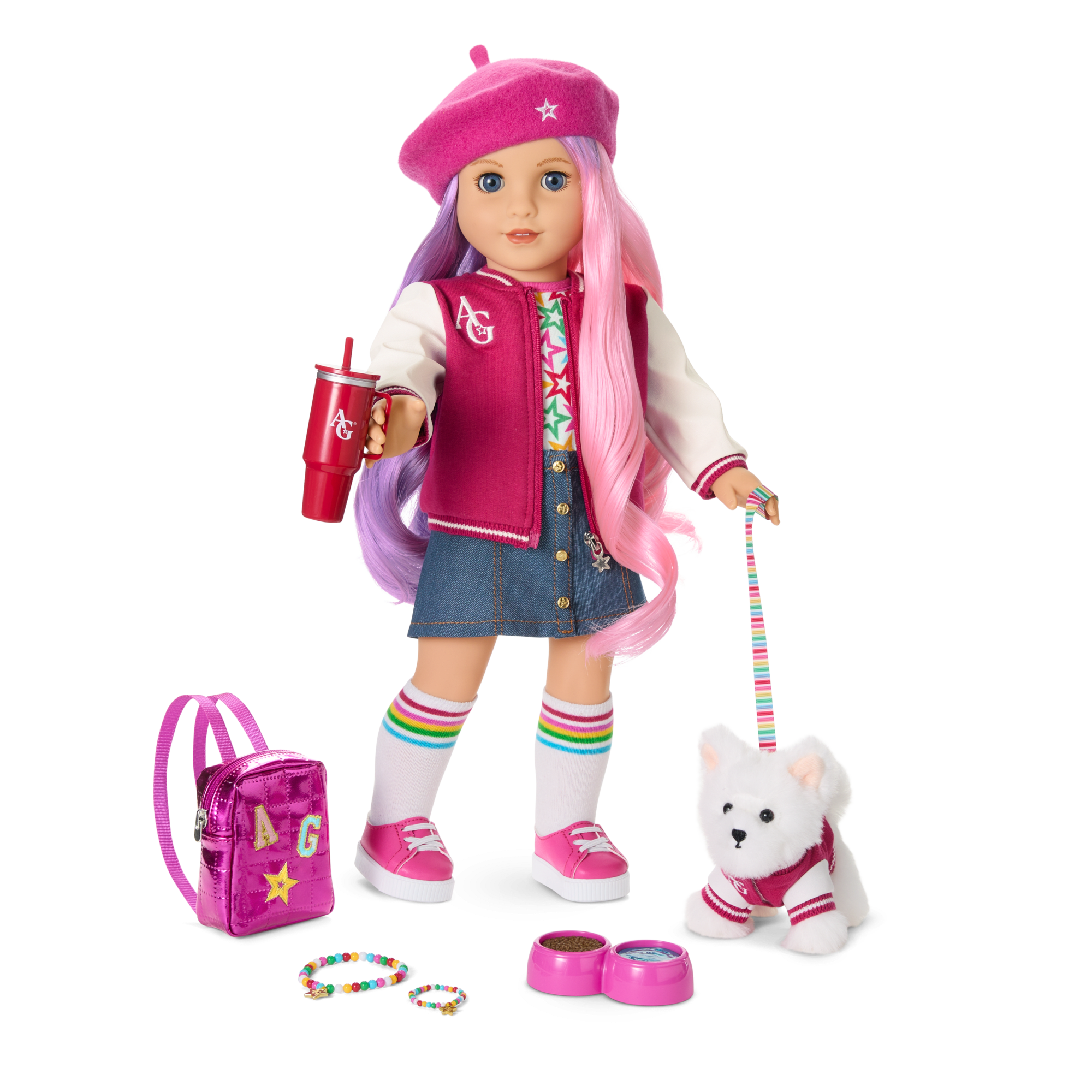 Truly Me 18-inch Doll with Puppy & Accessories | AG Star Squad Bundle