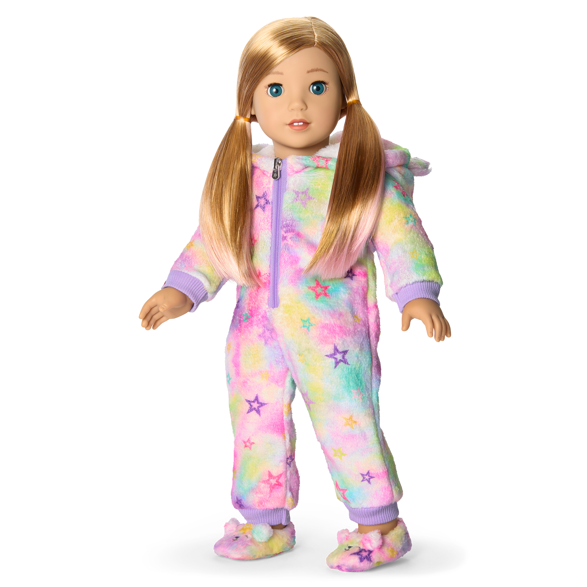 Girls' Animal Ear Pajama Set with Matching Doll PJs | Summer's Stars & Snuggles
