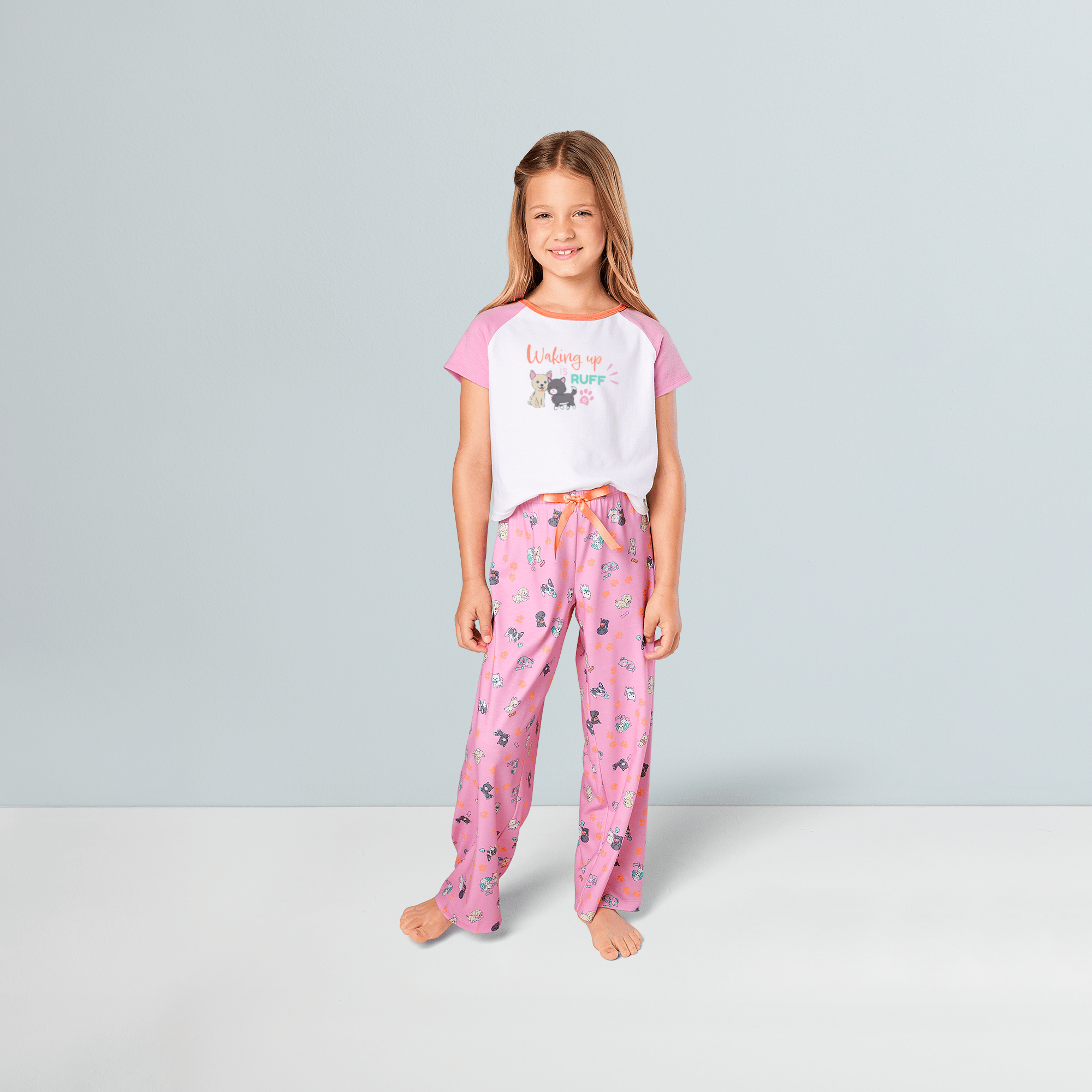 Matching Girls & Doll Pajama Set with Plush Slippers | Waking Up Is Ruff