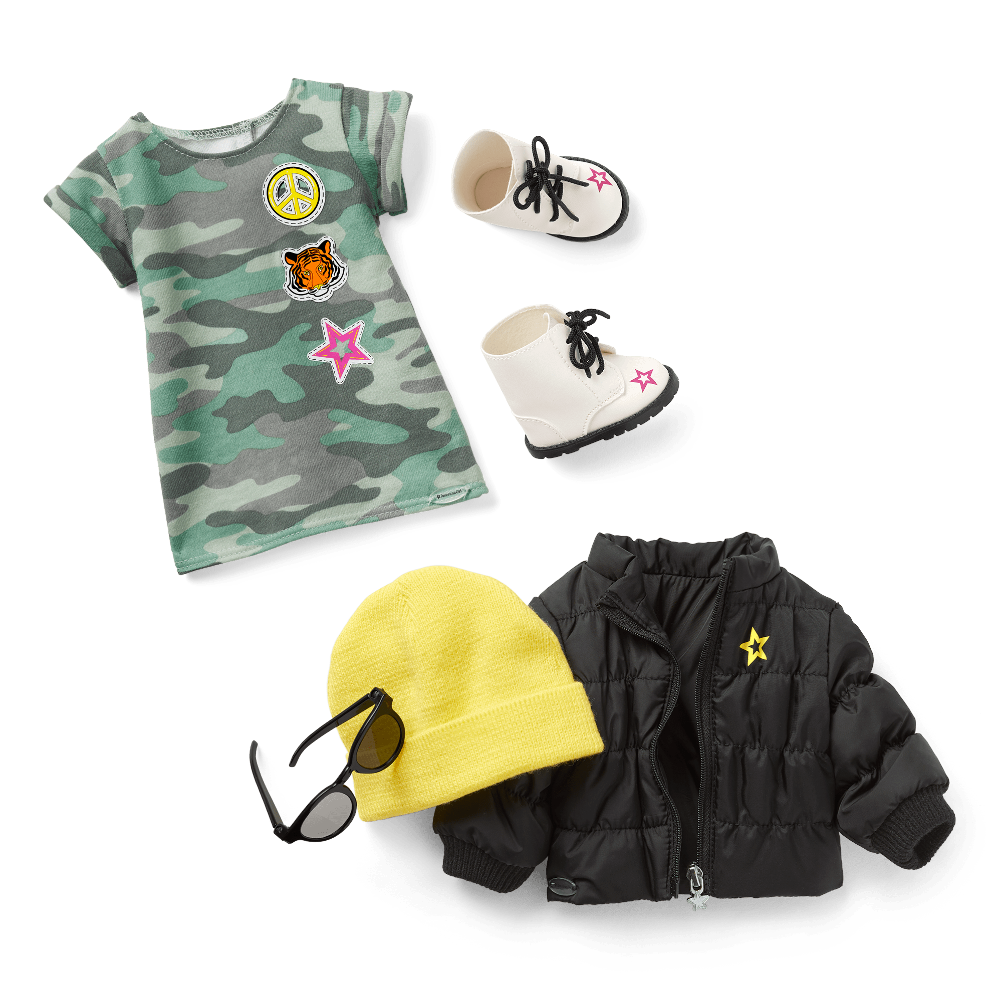 Camouflage Outfit & Accessories for 18-inch Dolls | Strong Side Set