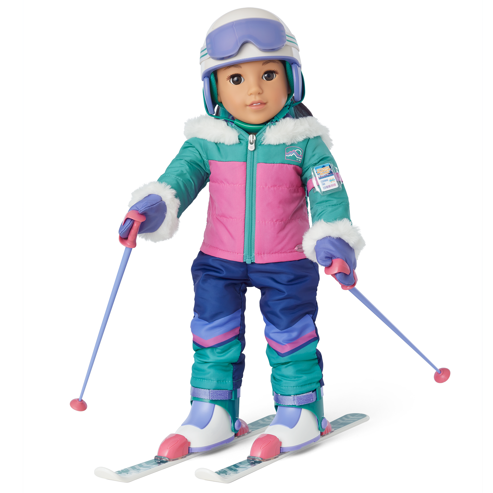 Doll Ski Accessories Set with Helmet, Goggles & Poles | Corinne's
