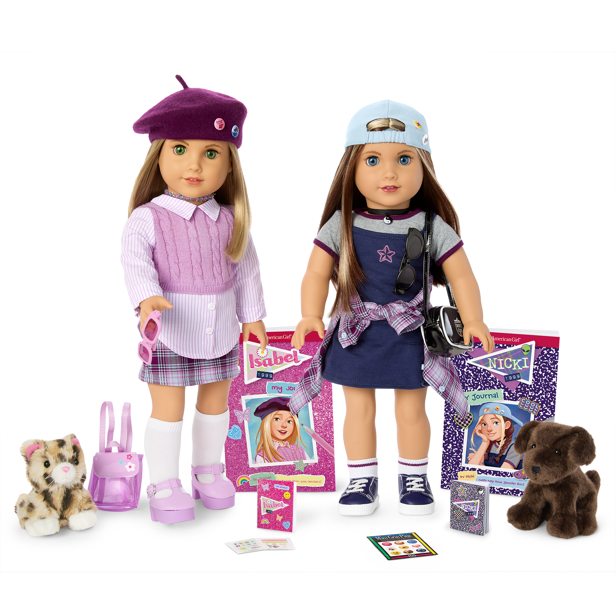 1990s Twins Doll Set with Accessories & Pets | Isabel & Nicki