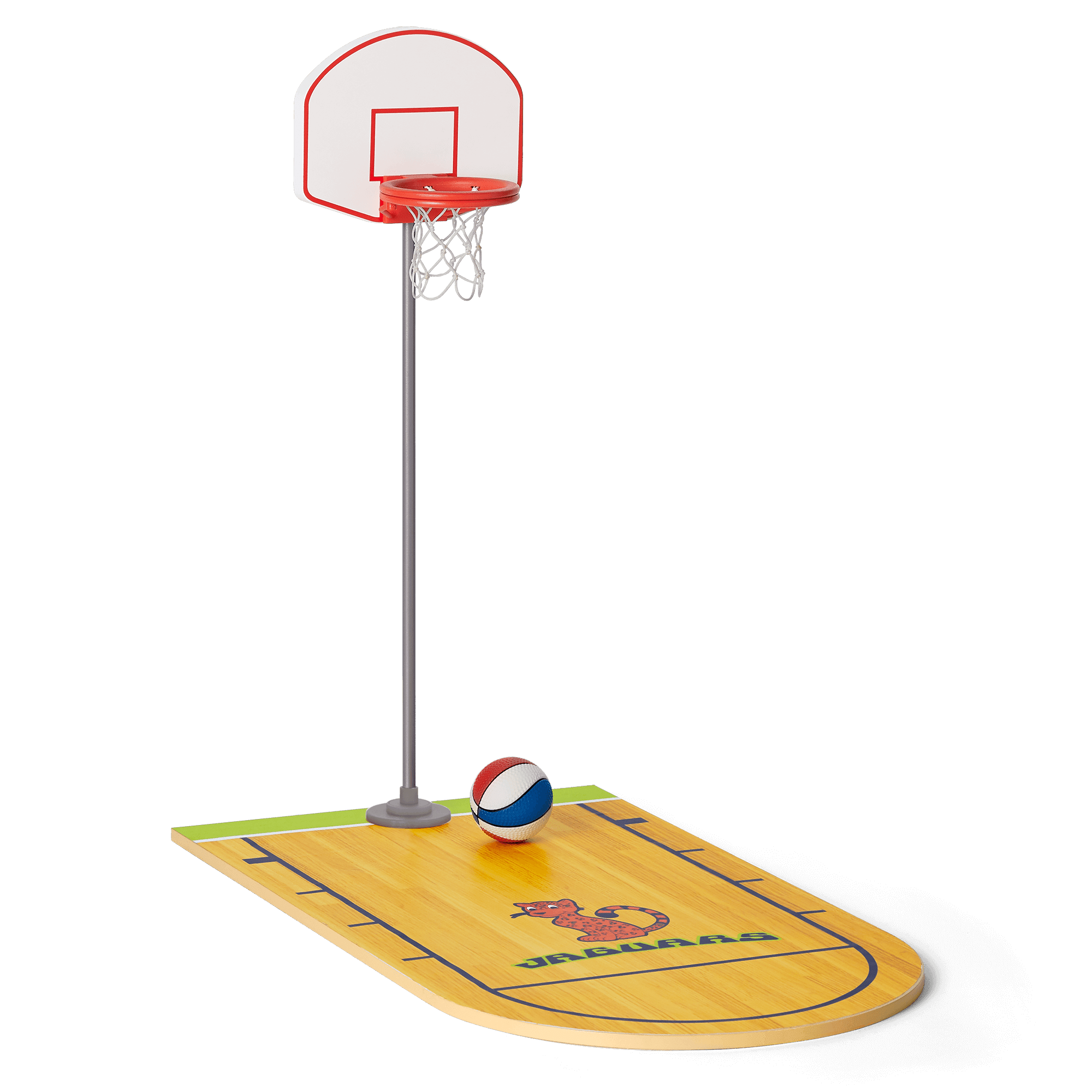 Wooden Basketball Court with Hoop & Net | Julie's™