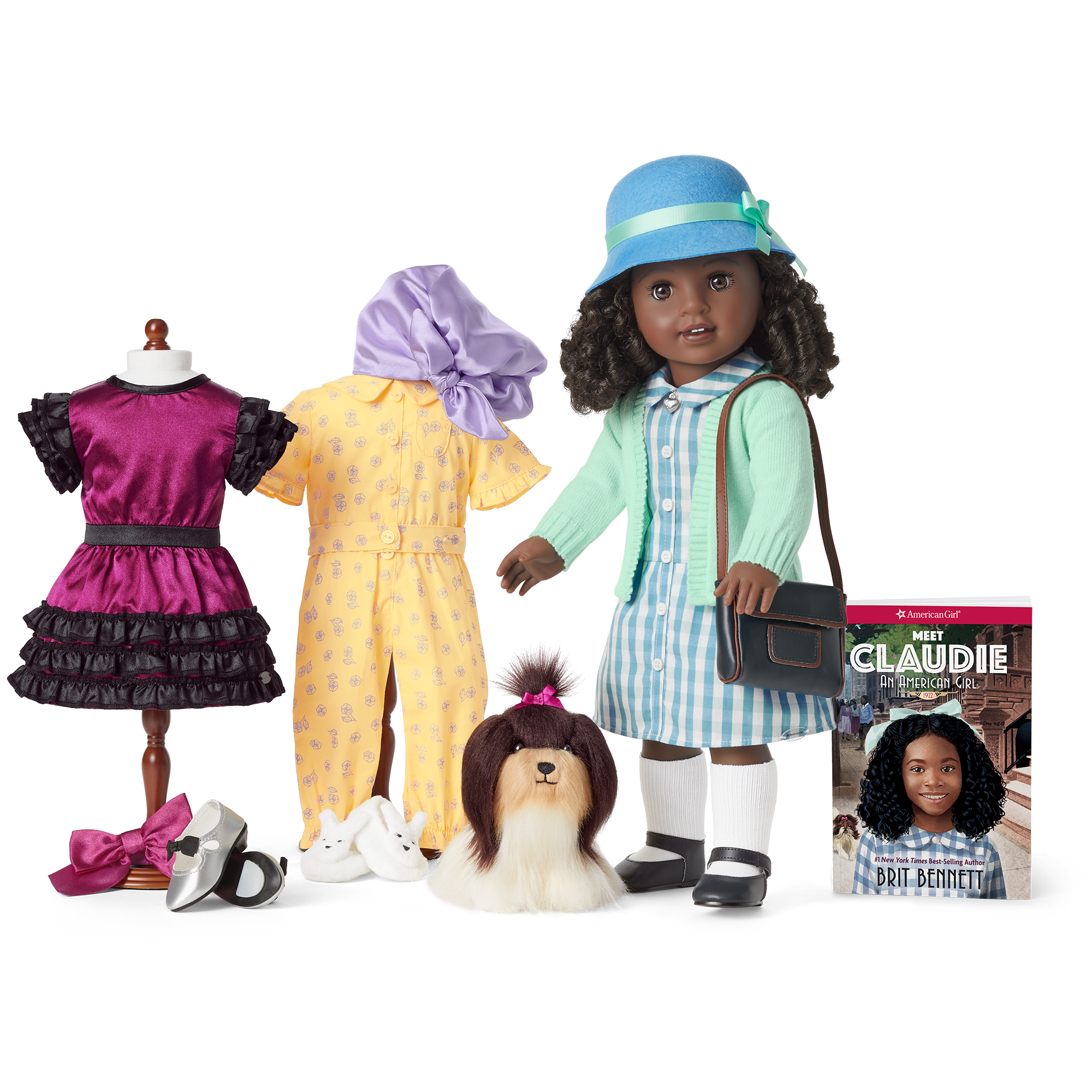 Claudie's 18-inch Doll Gift Set with Jazz Outfit & Pajamas | Historical Characters