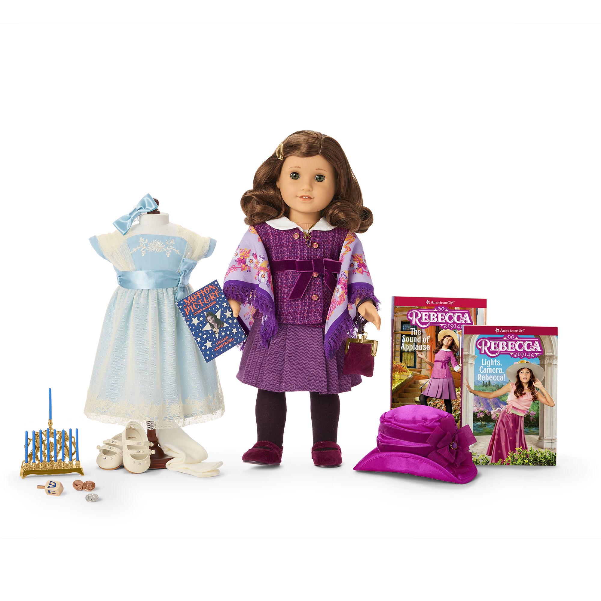 Hanukkah Gift Set with Doll, Menorah & Book | Rebecca’s Celebration