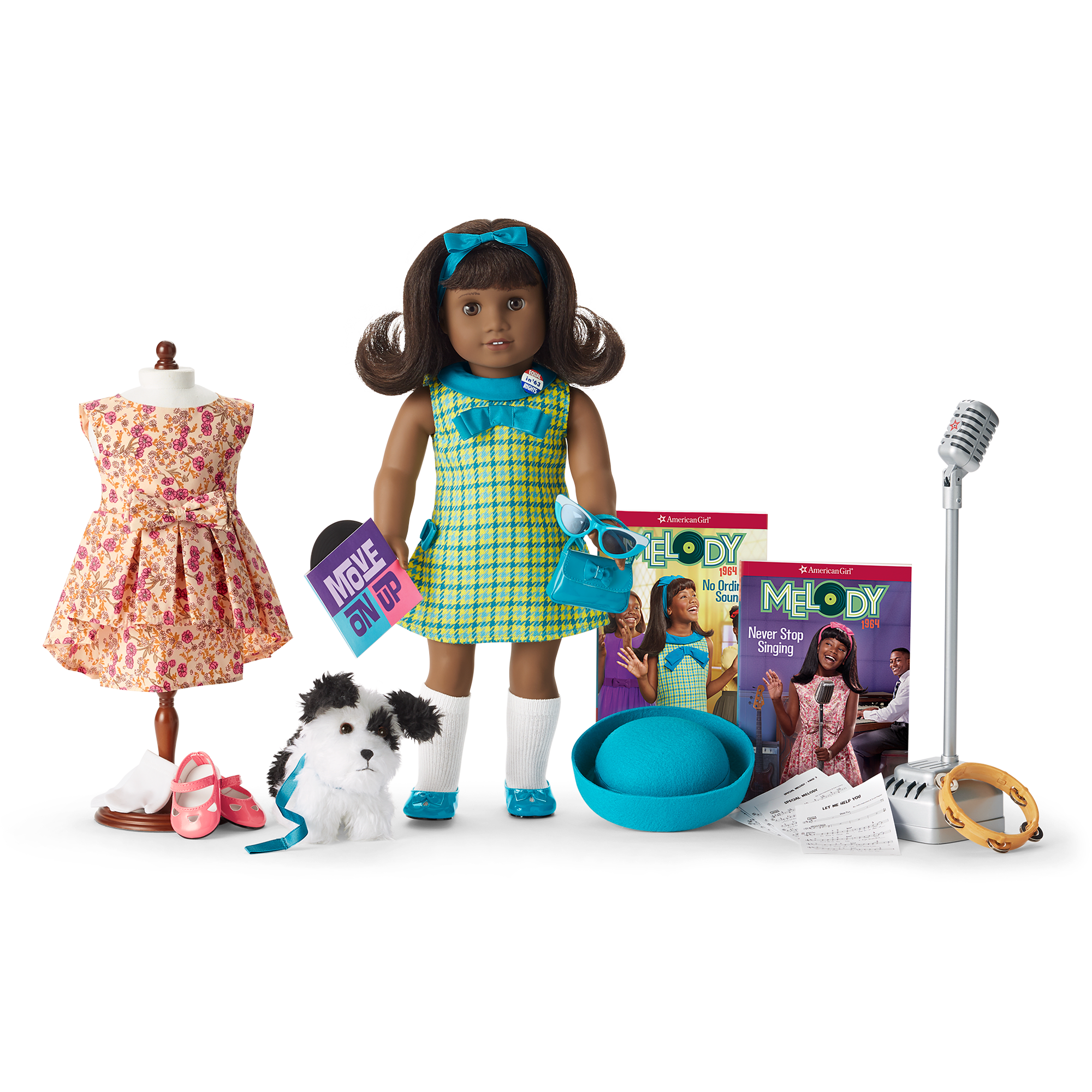 Melody's 1960s Singing Doll Gift Set with Microphone & Books | Historical Characters