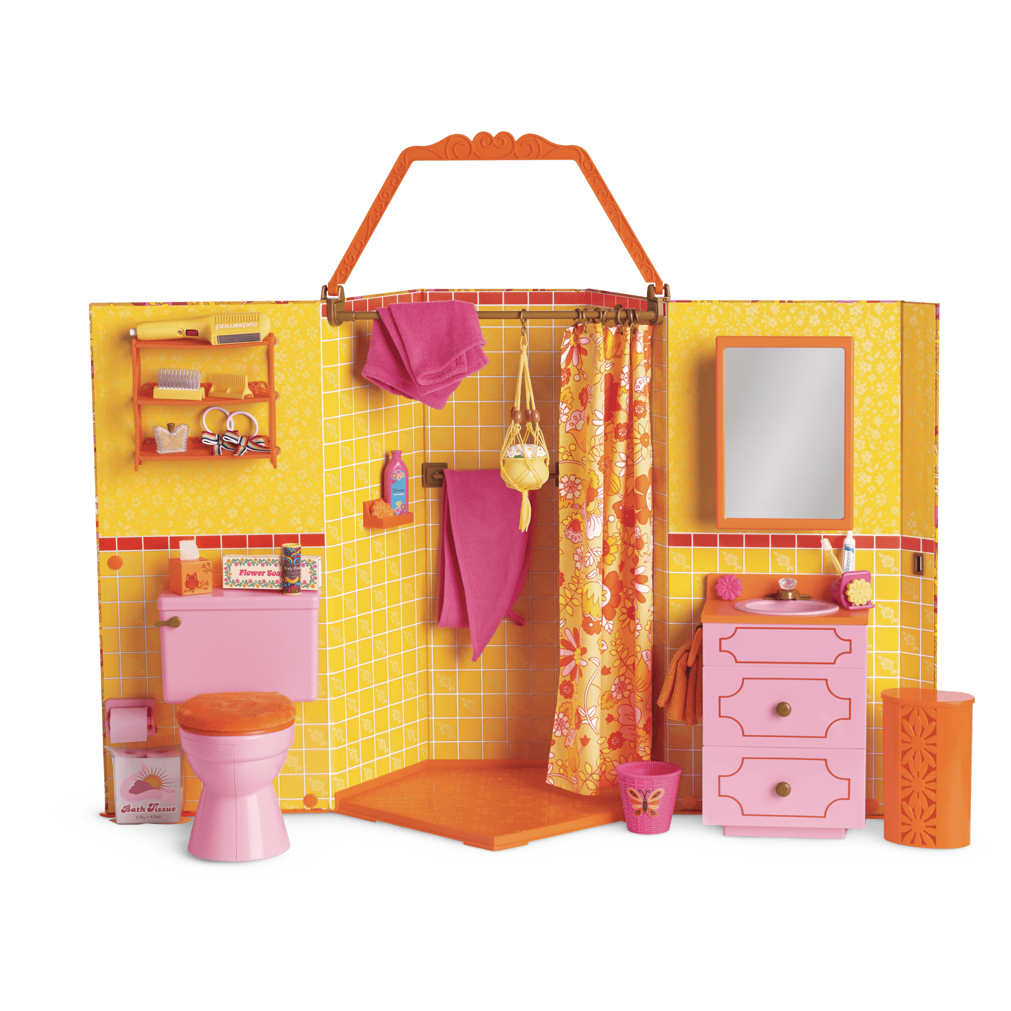 70s-Themed Doll Bathroom for 18-inch Dolls | Julie's Groovy