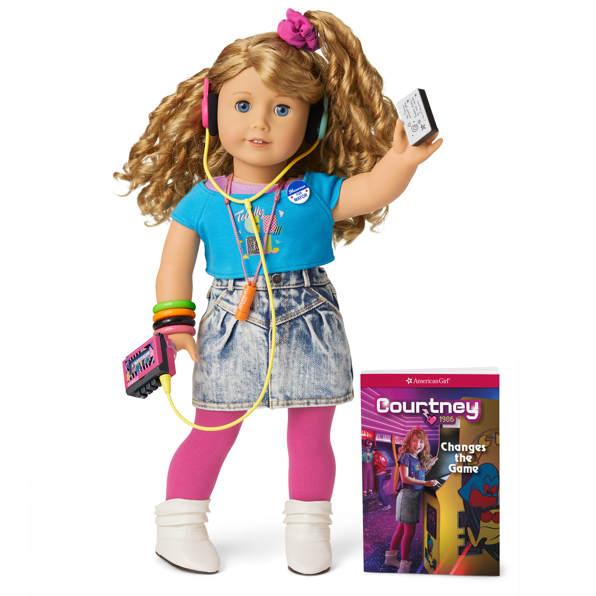 18-inch Courtney Moore Doll with Book & 80s Accessories | Historical Character
